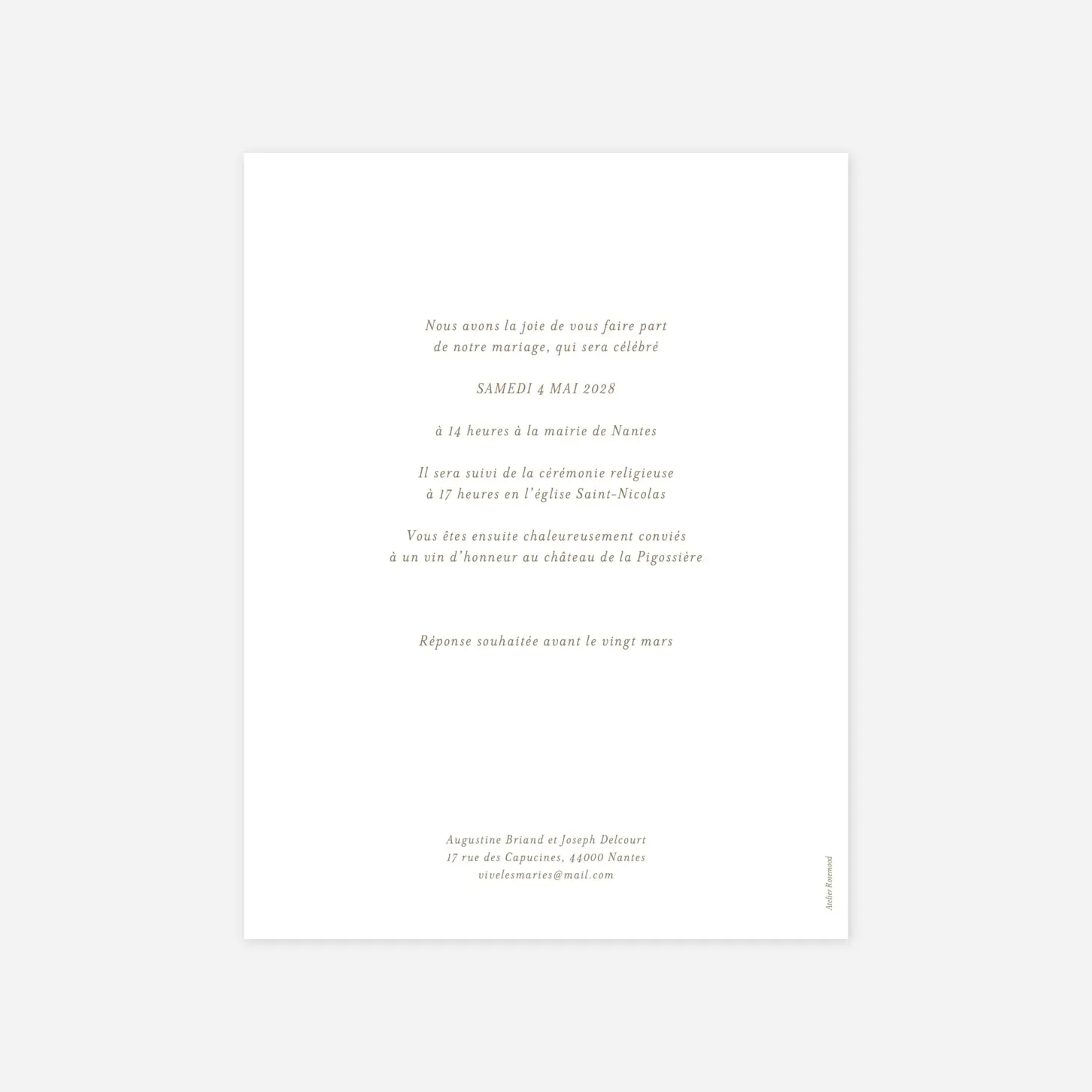 Faire-part mariage Evènement