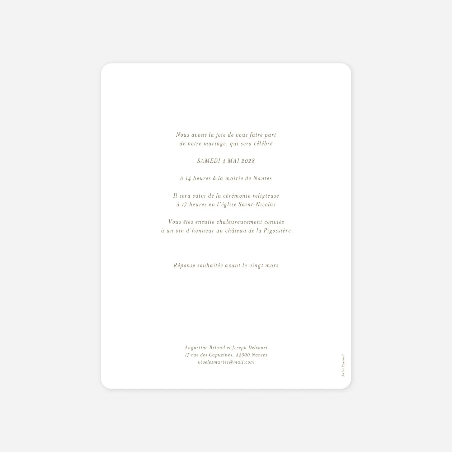 Faire-part mariage Evènement