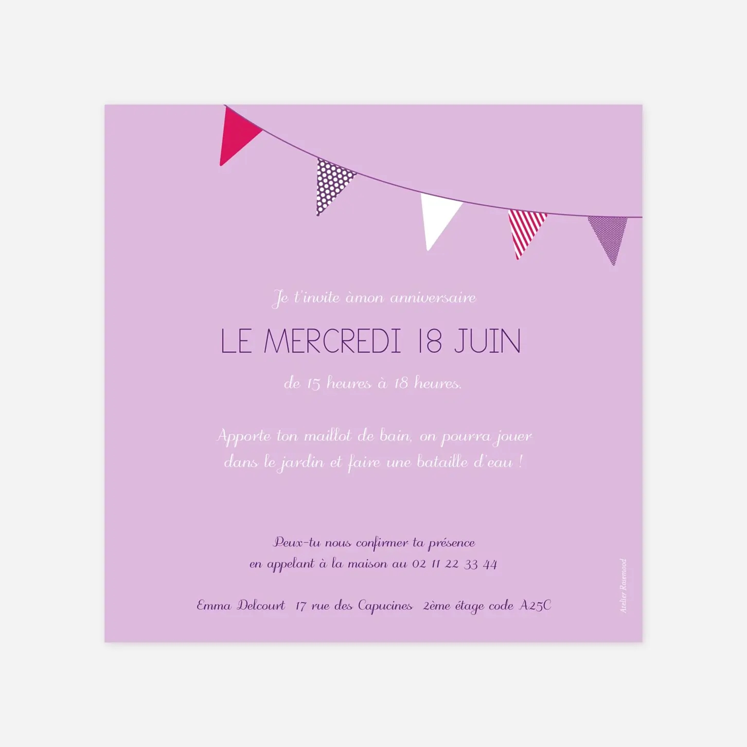 invitation anniversaire enfant Fanions photo