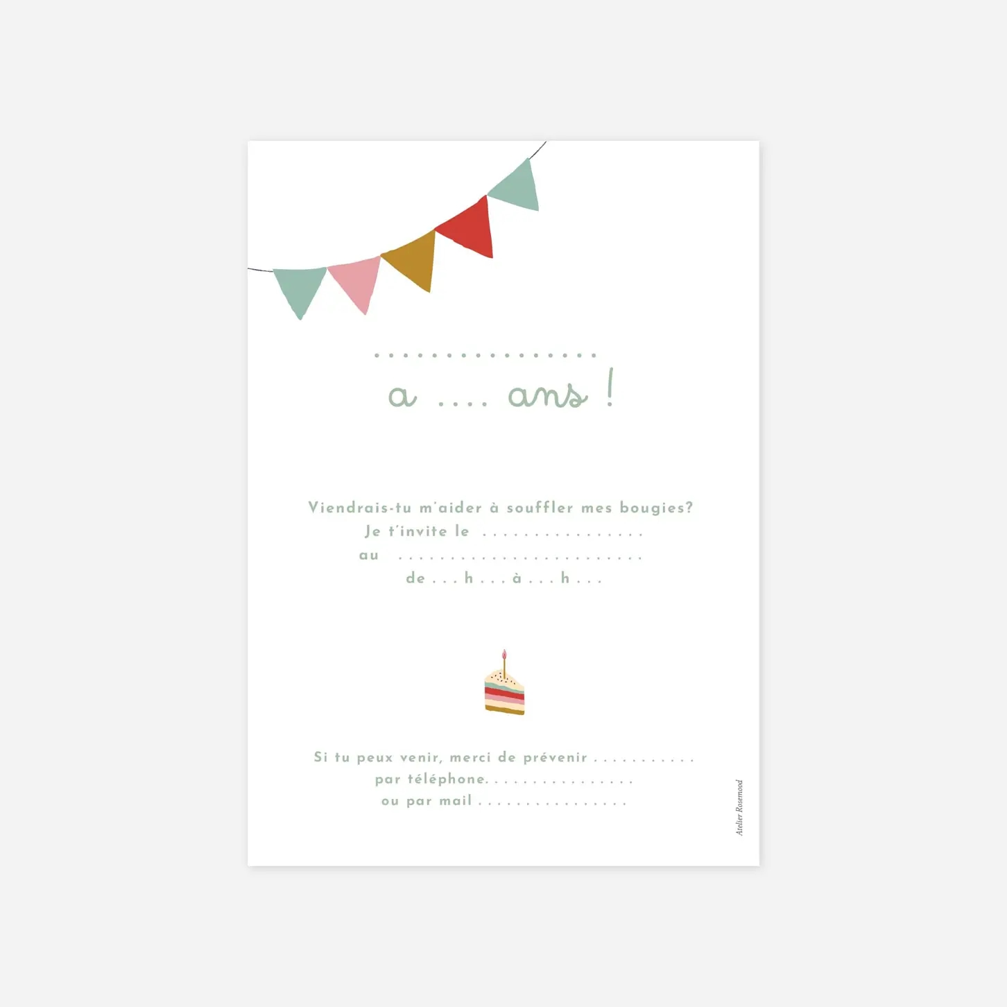invitation anniversaire enfant La fête des animaux