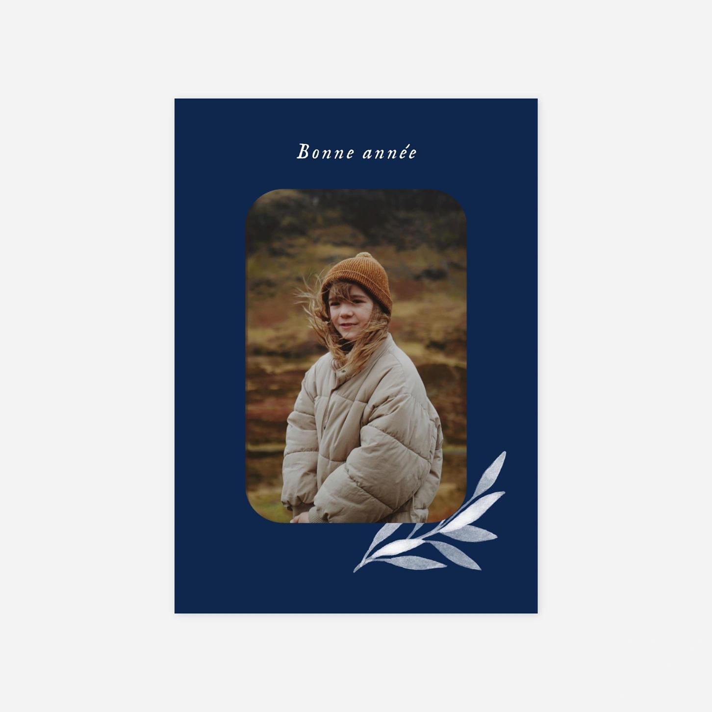 Carte de voeux Feuille aquarelle