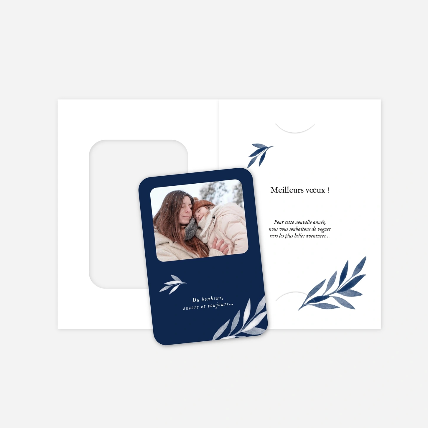 Carte de voeux Feuille aquarelle