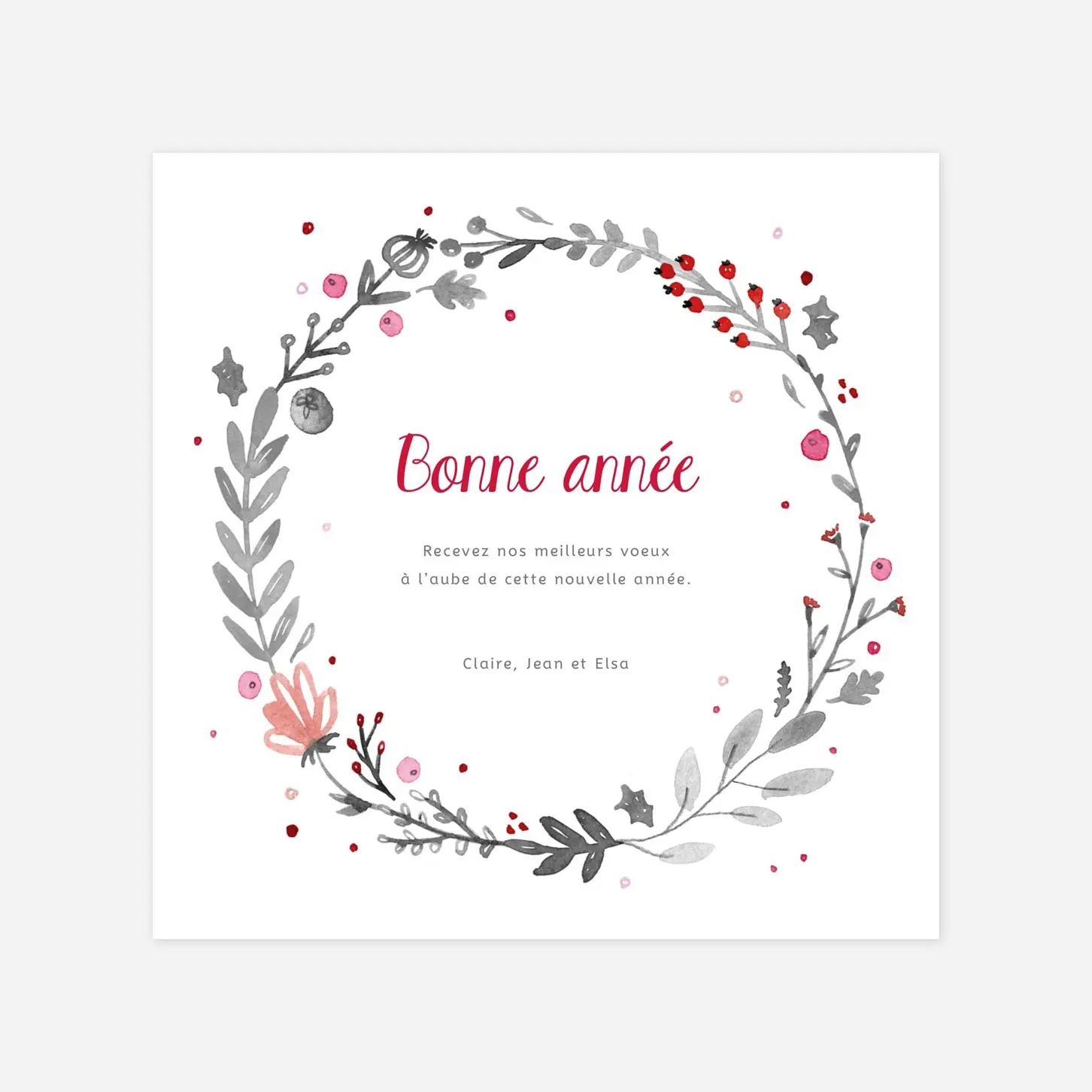 Carte de voeux Feuillage d'hiver