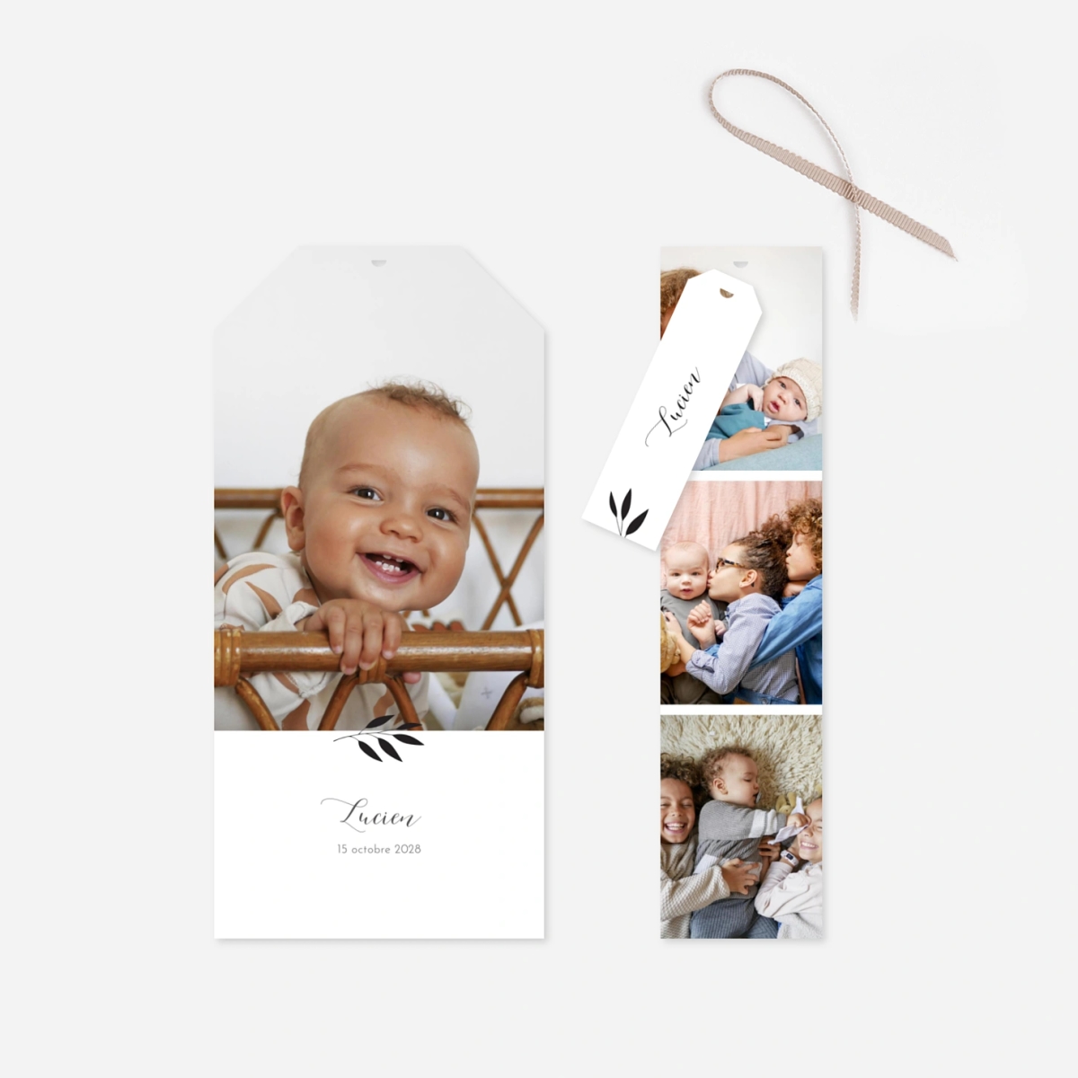 Faire-part naissance Feuille d'or