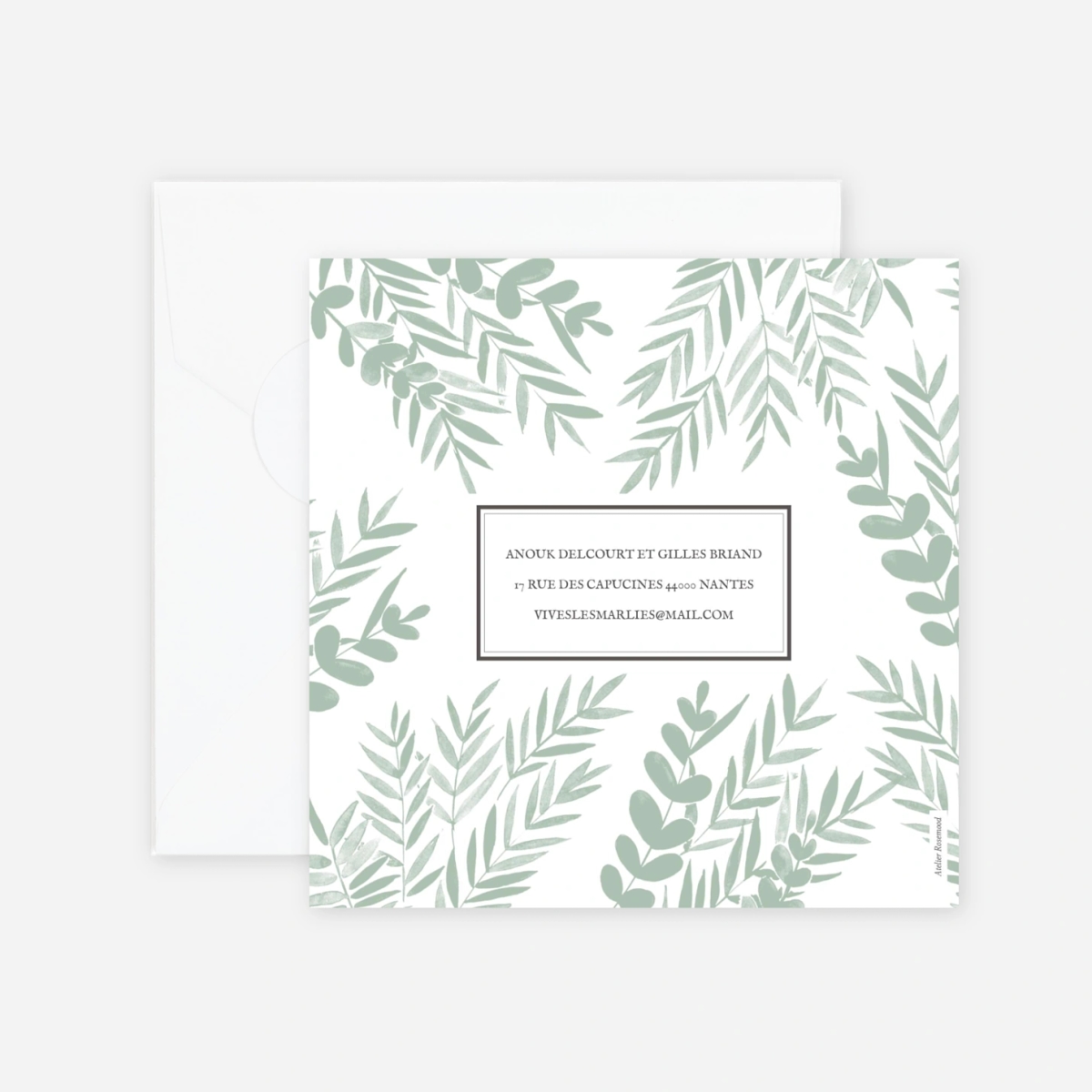 Faire-part mariage Feuillage