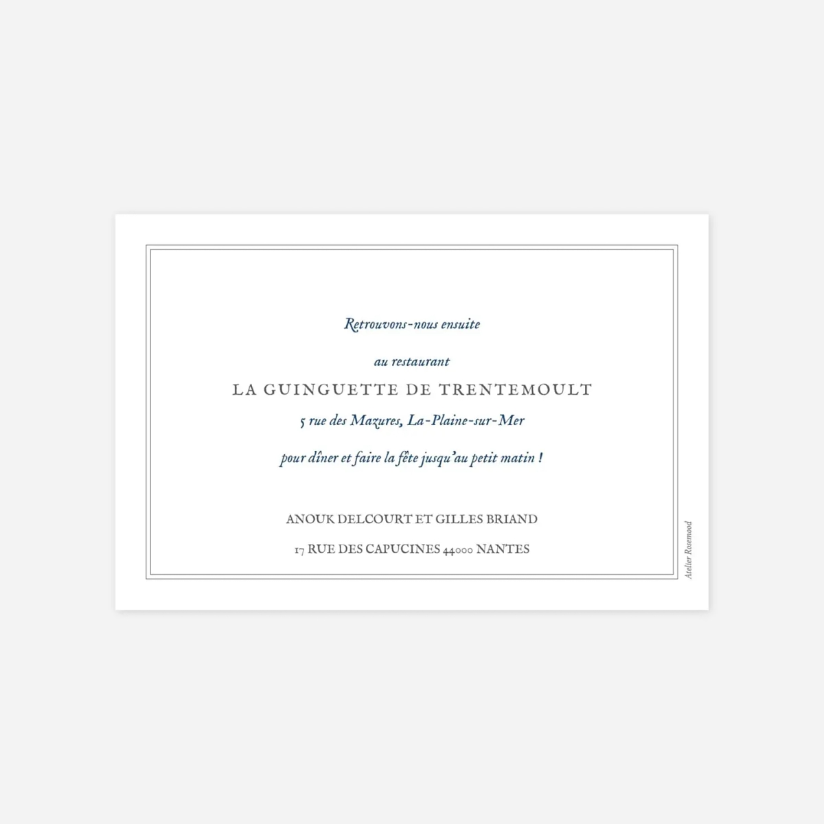 Carton d'invitation Feuillage