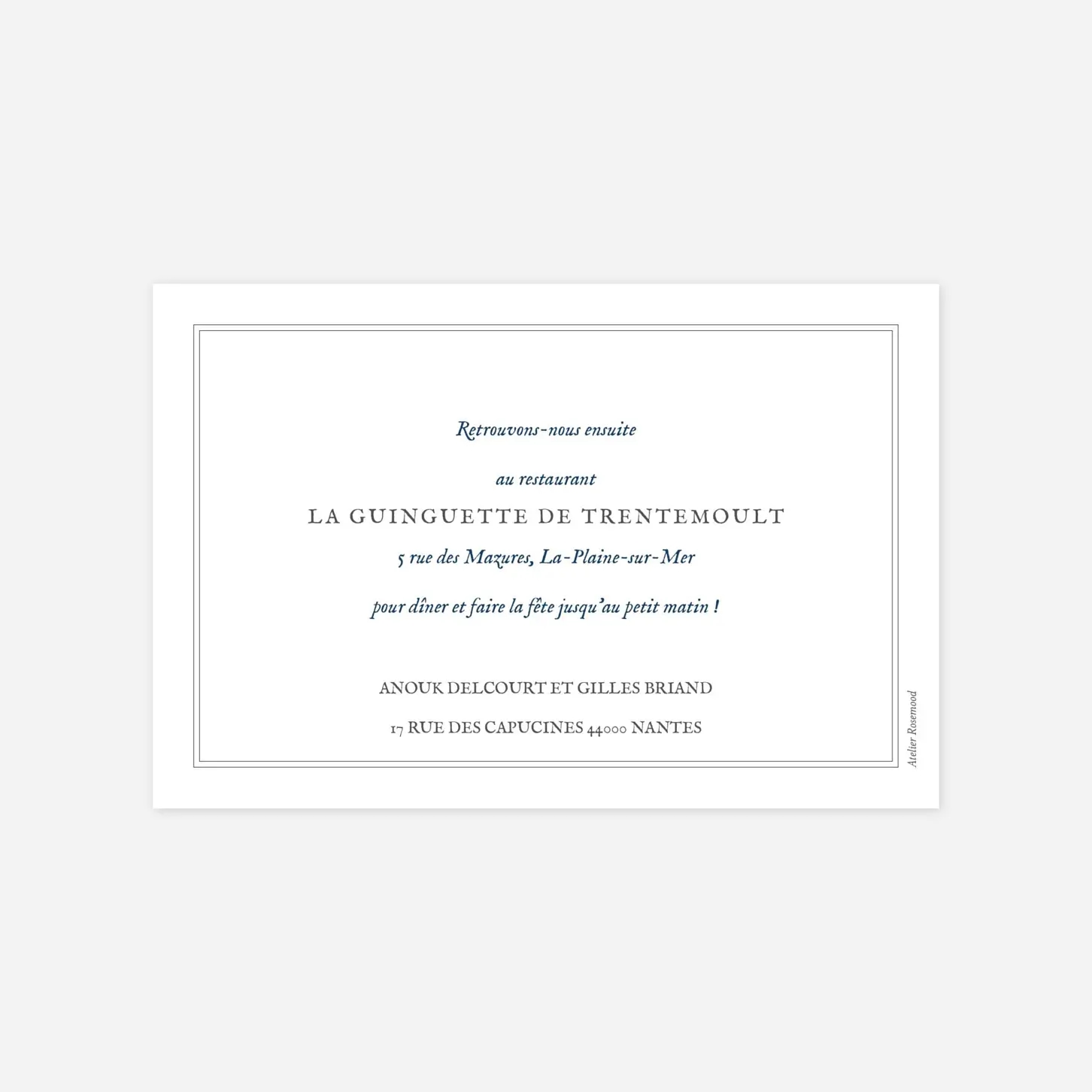 Carton d'invitation Feuillage