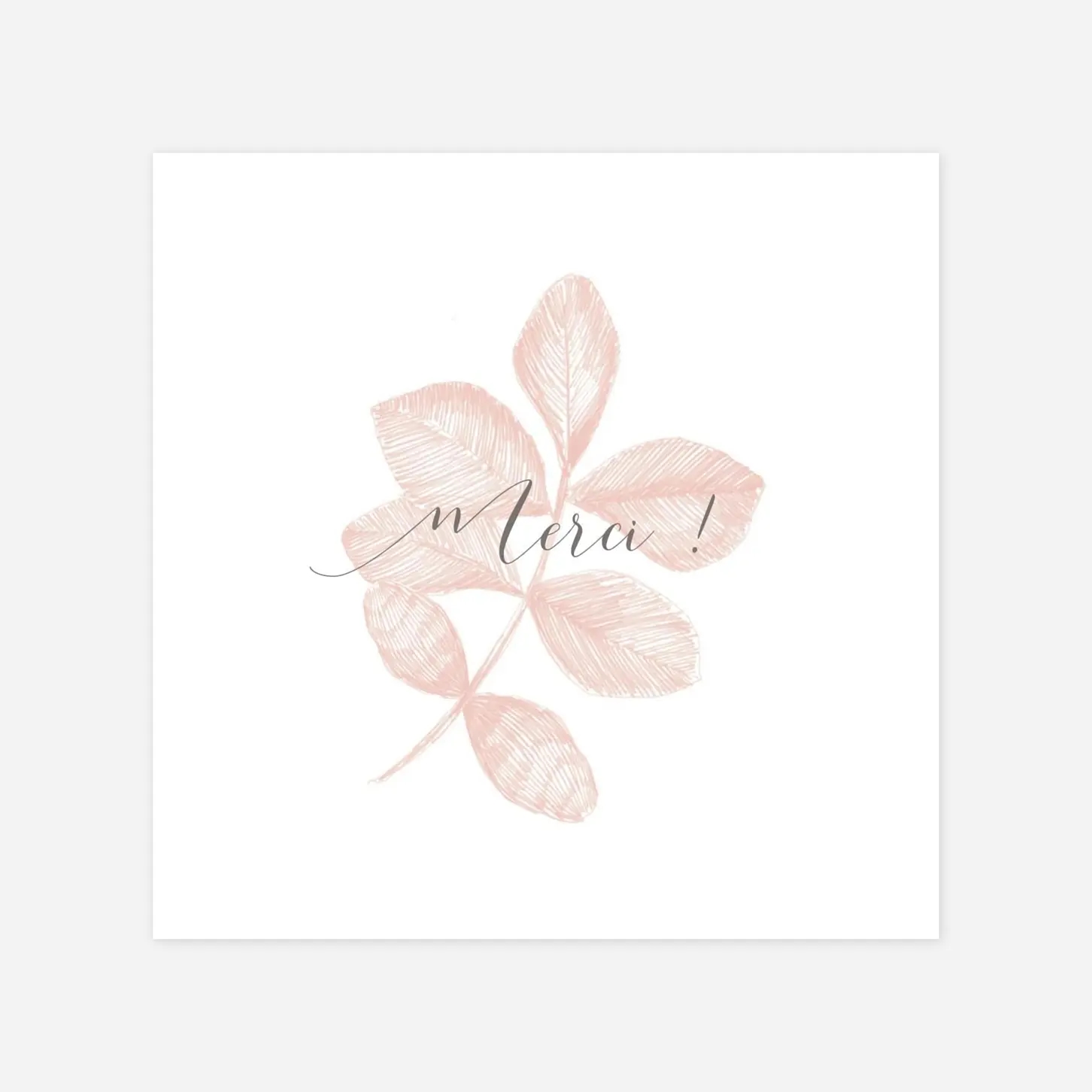 Carte remerciement naissance Feuillaison