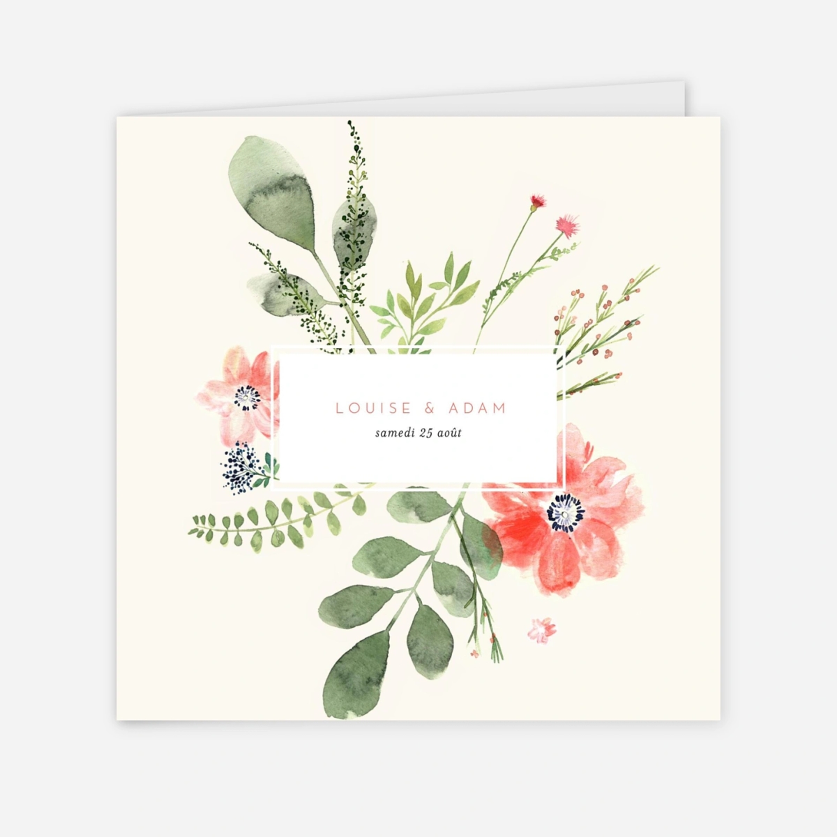 Faire-part mariage Fleurs aquarelle
