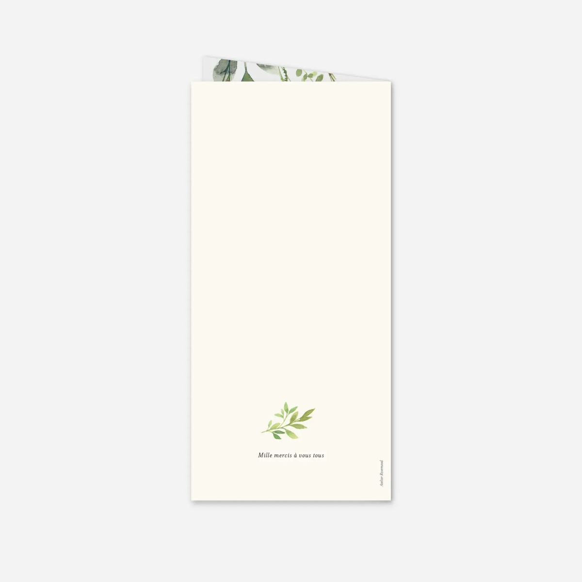 Menu mariage Fleurs aquarelle