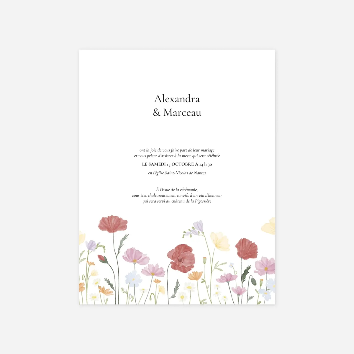 Faire-part mariage Fleuraison