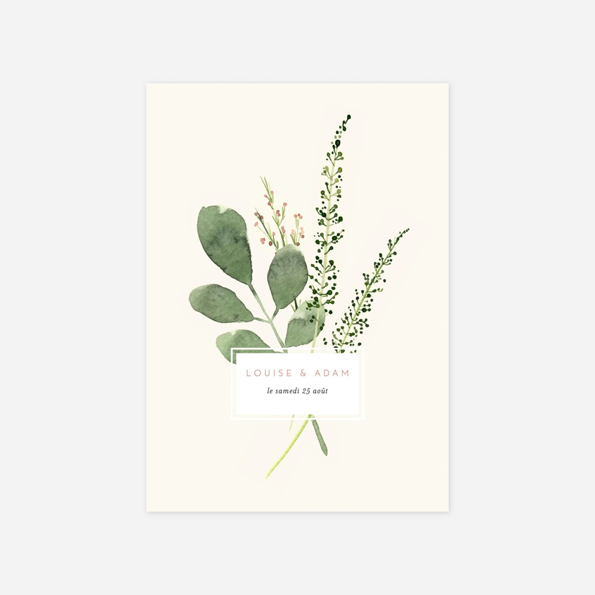Faire-part mariage Fleurs aquarelle herbier