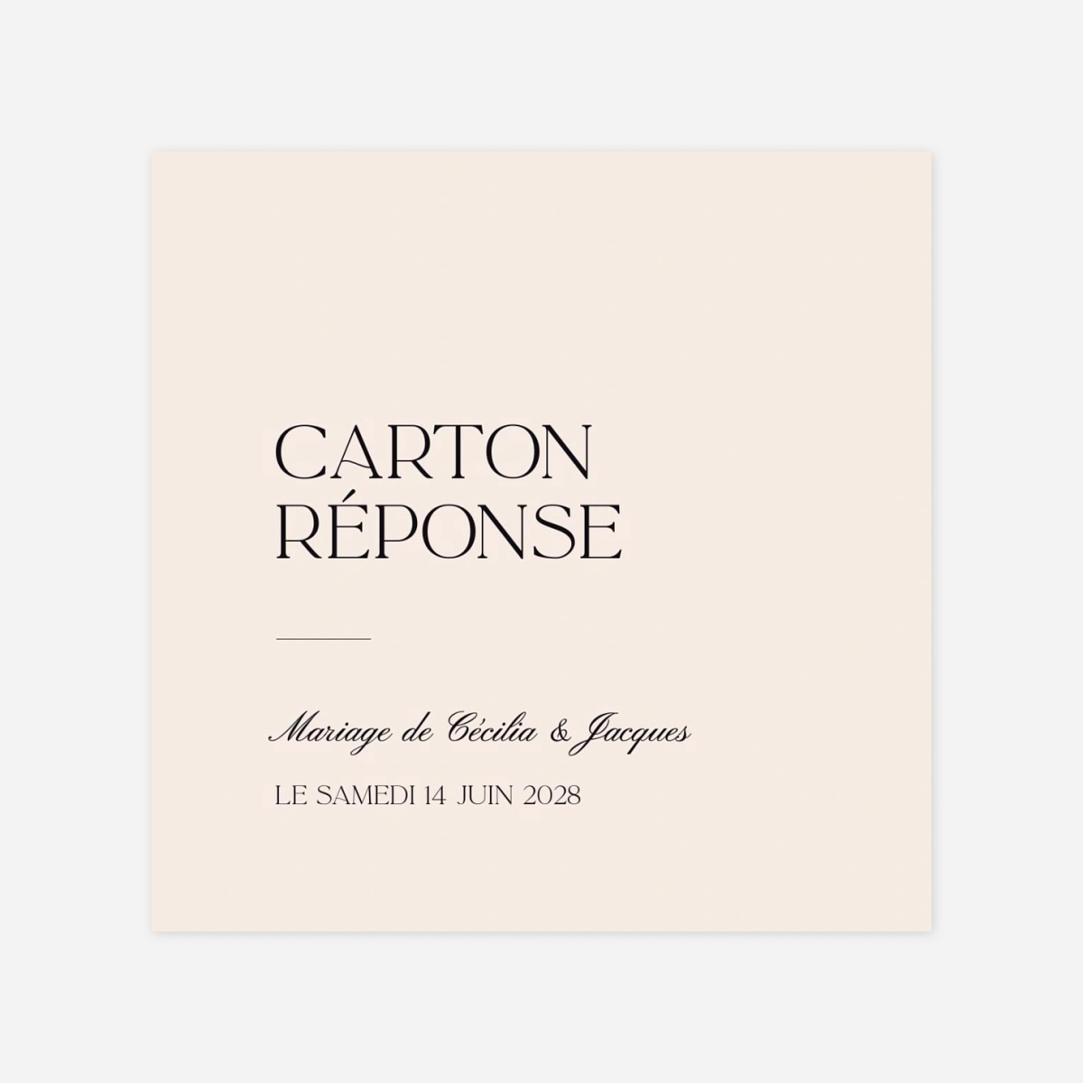 Carton réponse Fleur minimale