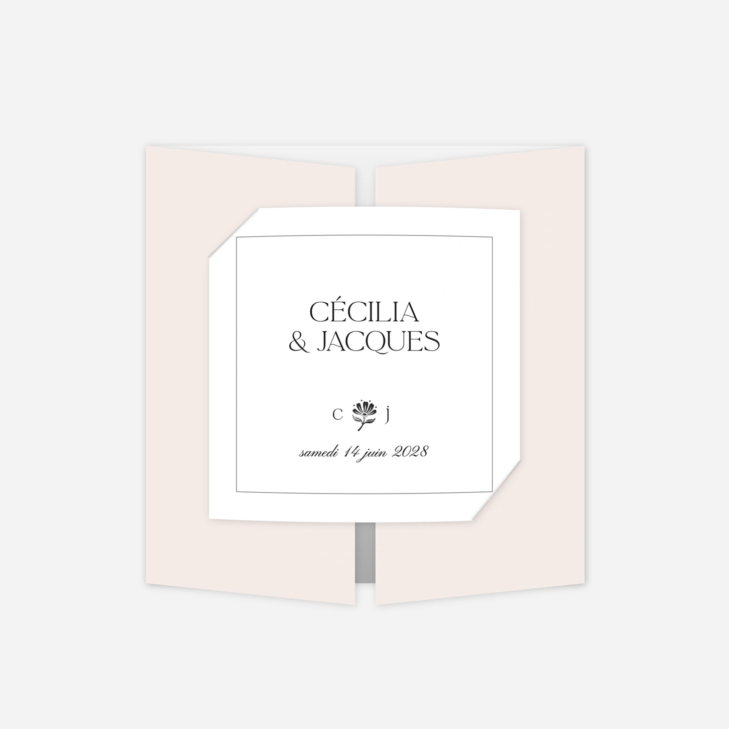 Faire-part mariage Fleur minimale