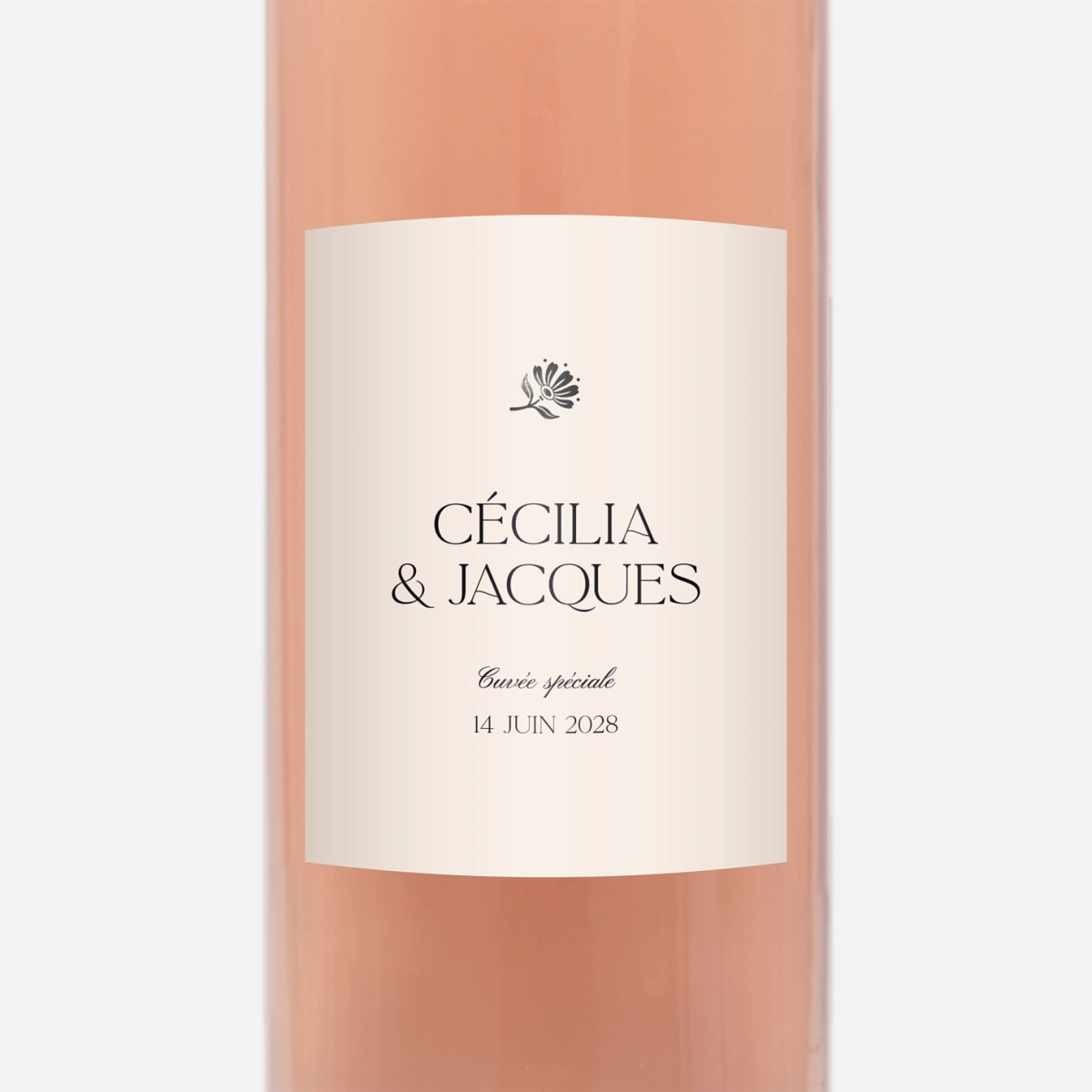 Étiquette bouteille Fleur minimale