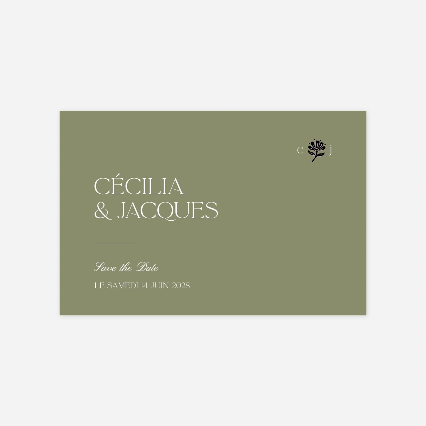 Save the date Fleur minimale