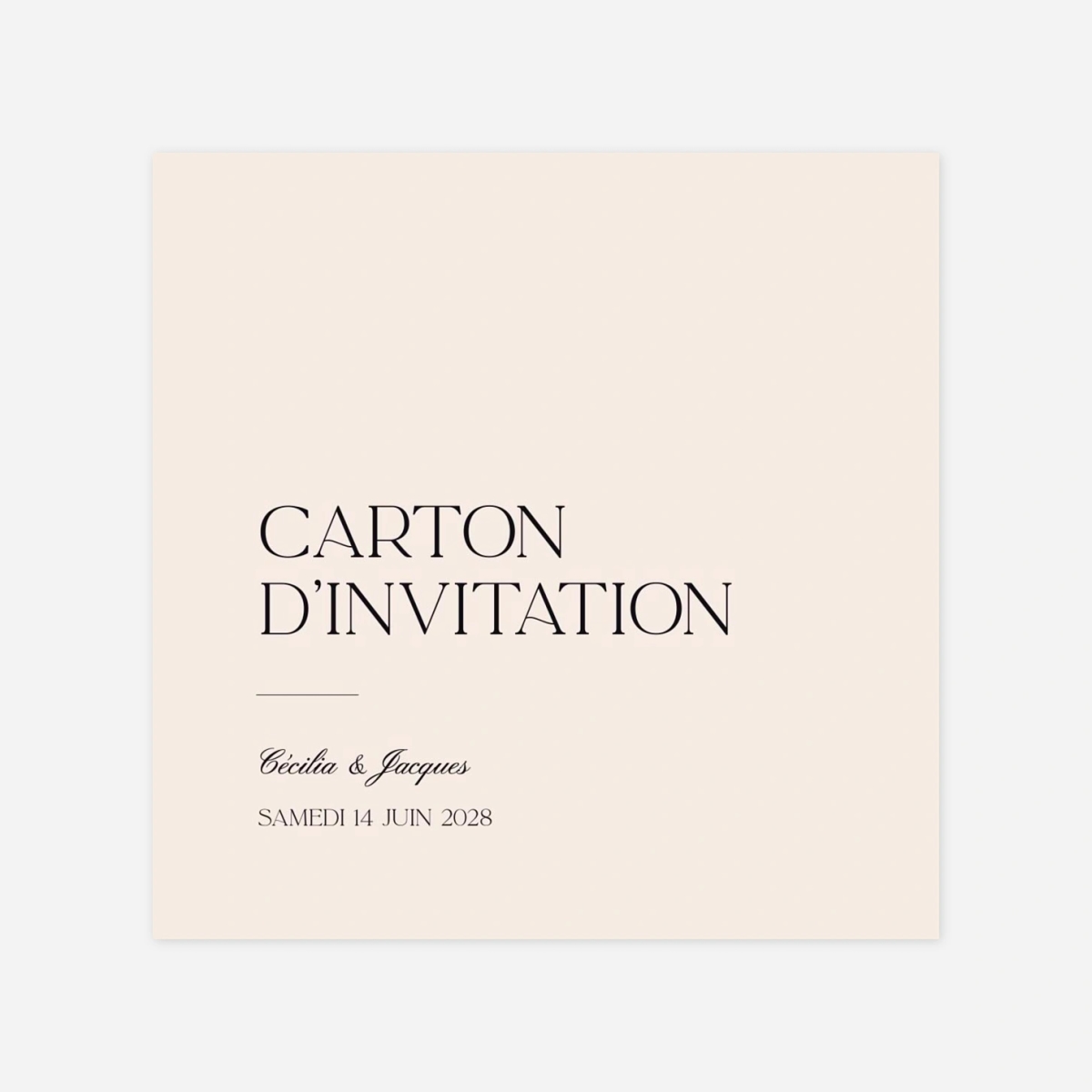 Carton d'invitation Fleur minimale