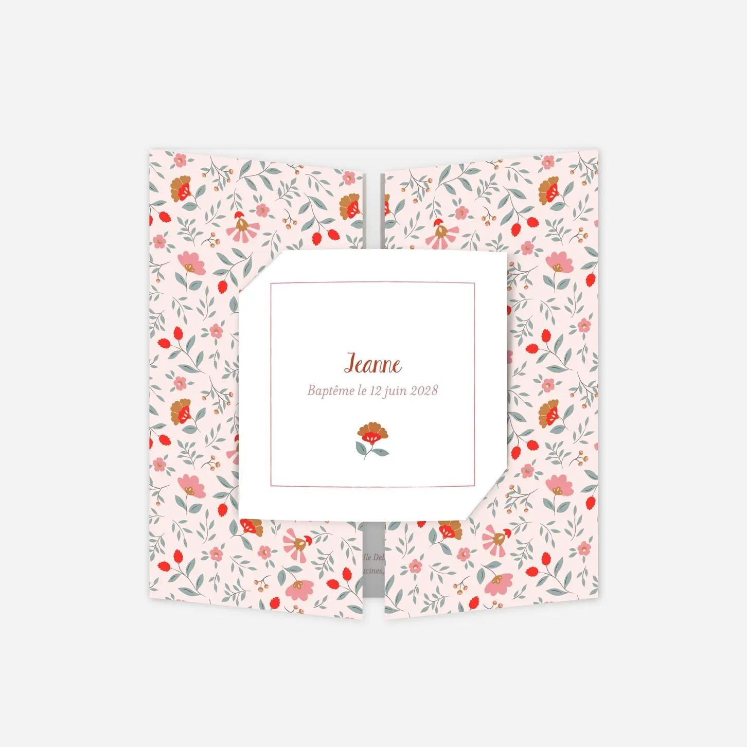 Faire-part baptême Flora