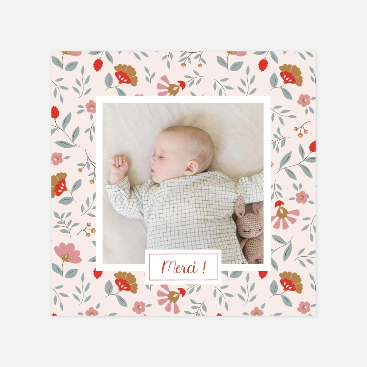 Carte remerciement naissance Flora