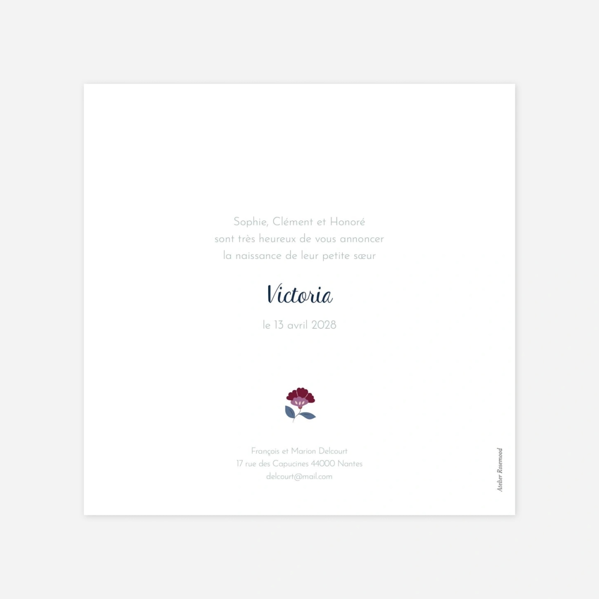 Faire-part naissance Flora