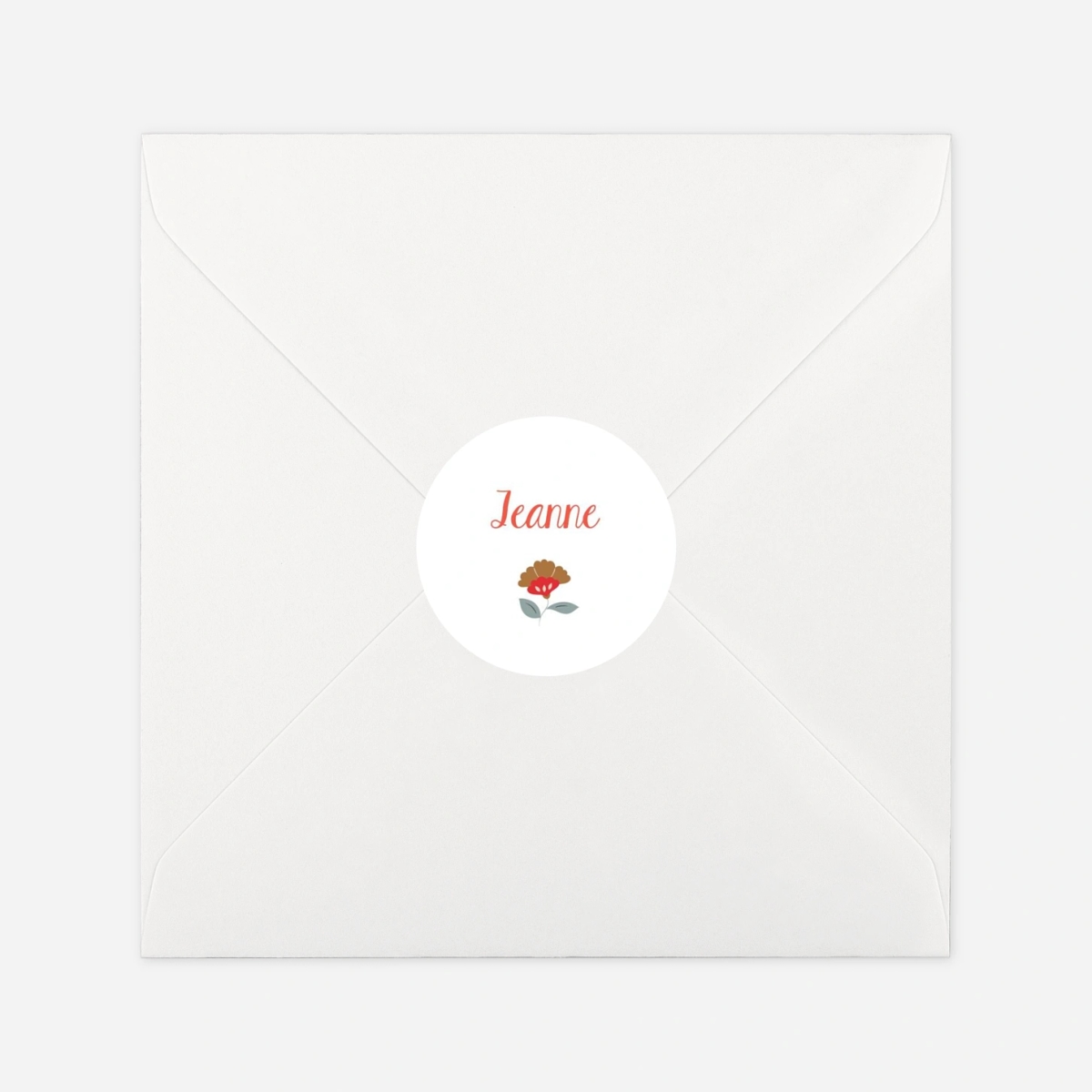 Stickers pour enveloppes baptême Flora