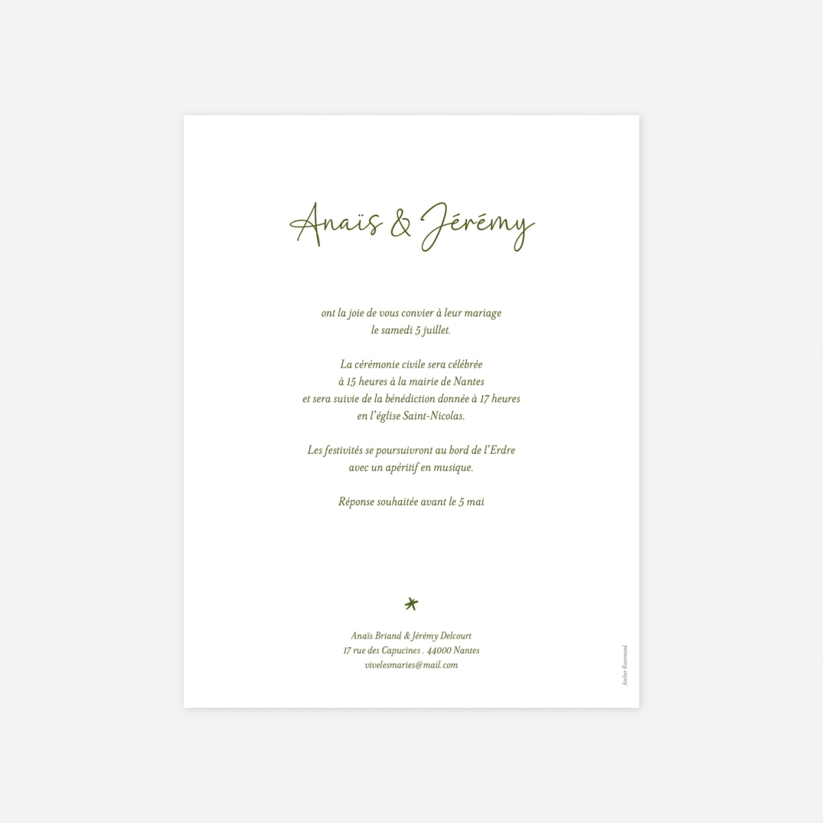 Faire-part mariage Fogliame