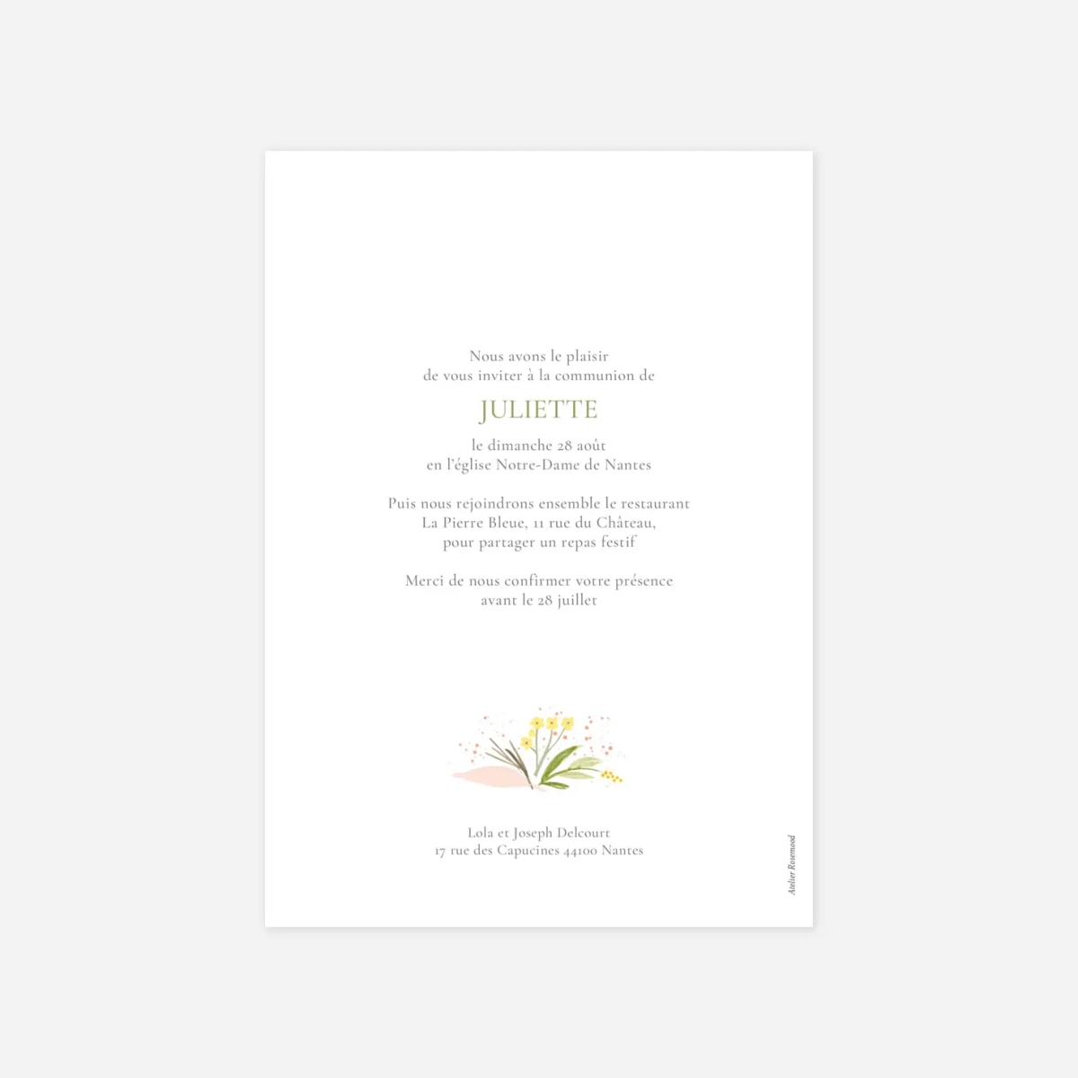 Invitation communion Gaieté