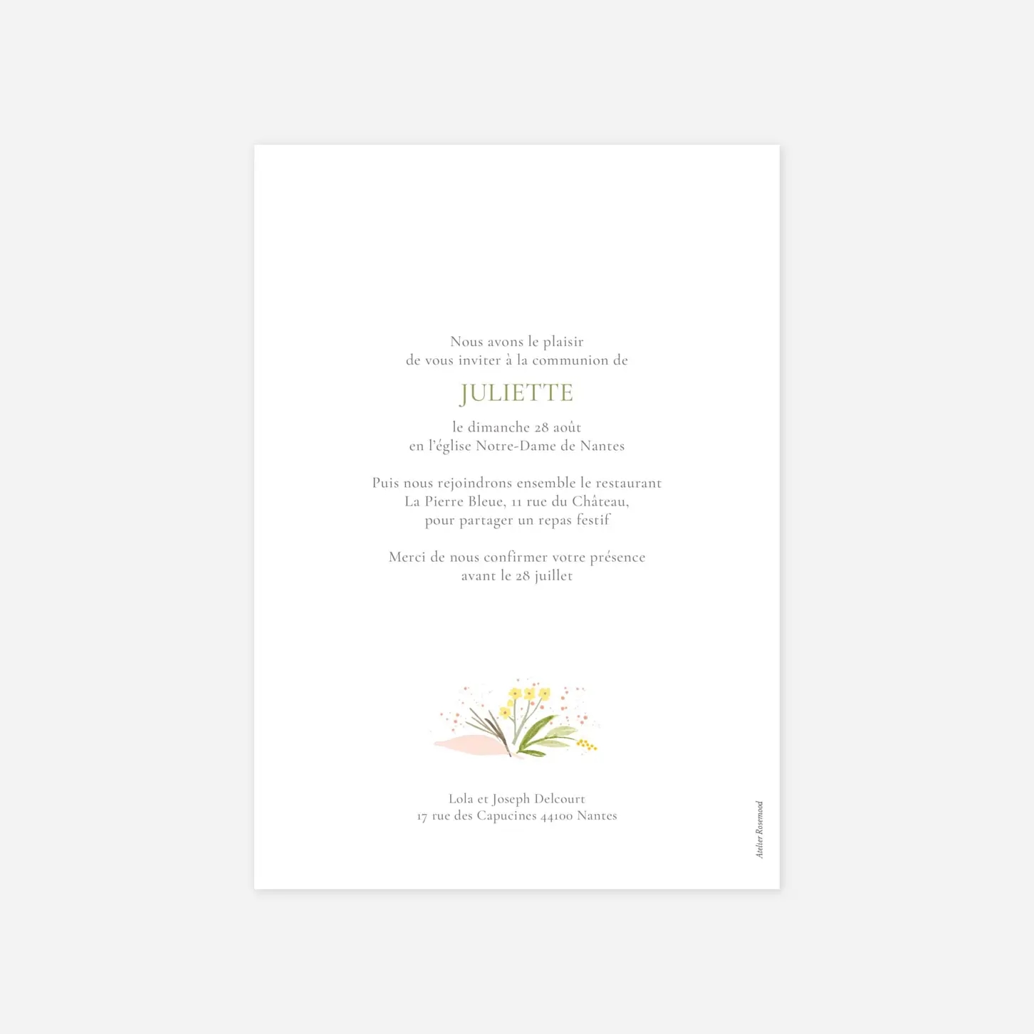 Invitation communion Gaieté