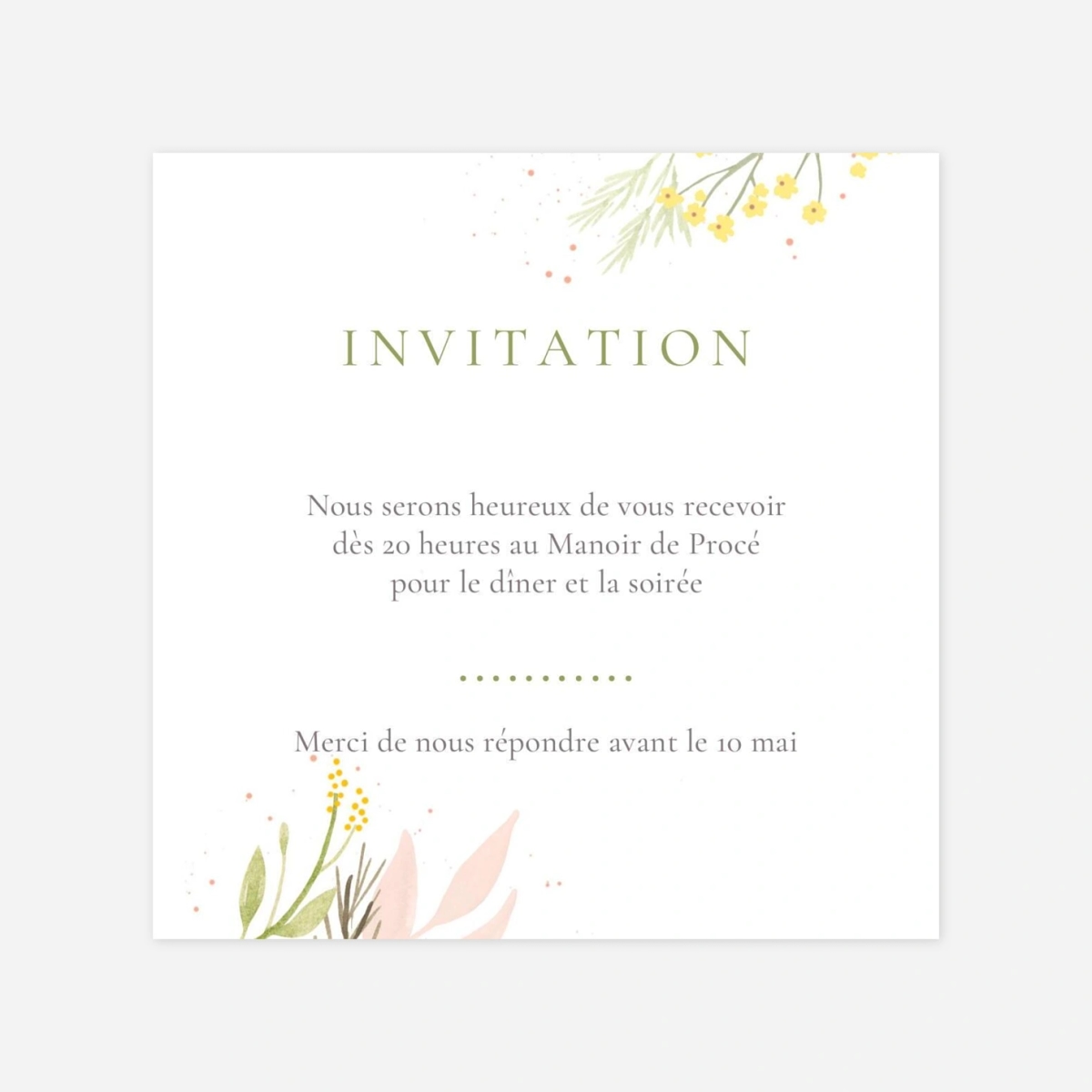 Carton d'invitation Gaieté