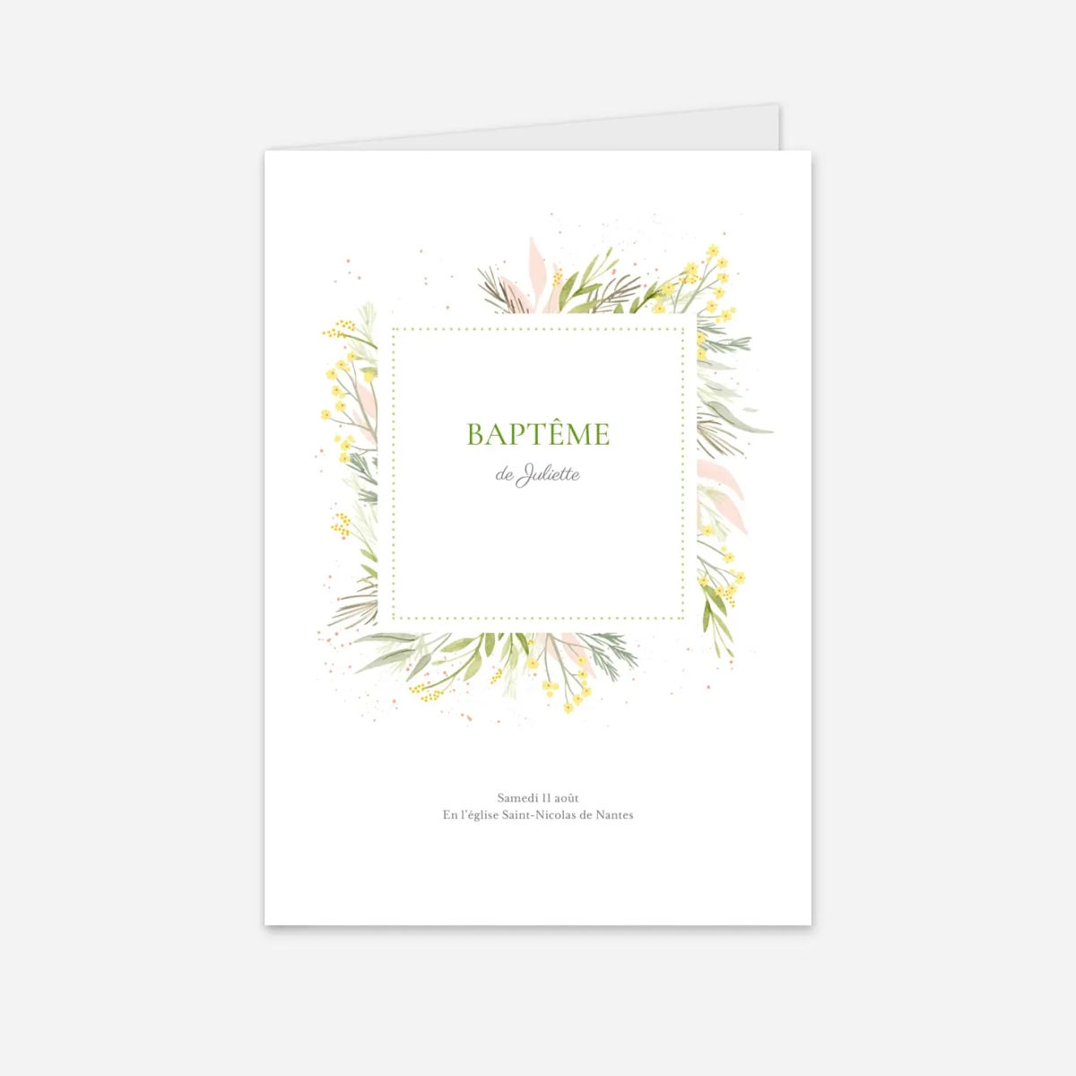 Livret de messe baptême Gaieté