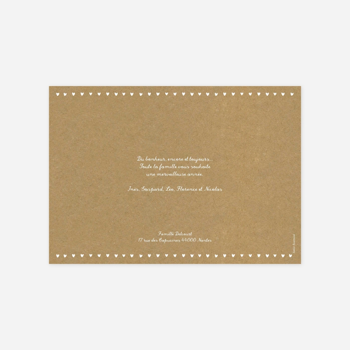 Carte de voeux Guirlande de coeurs