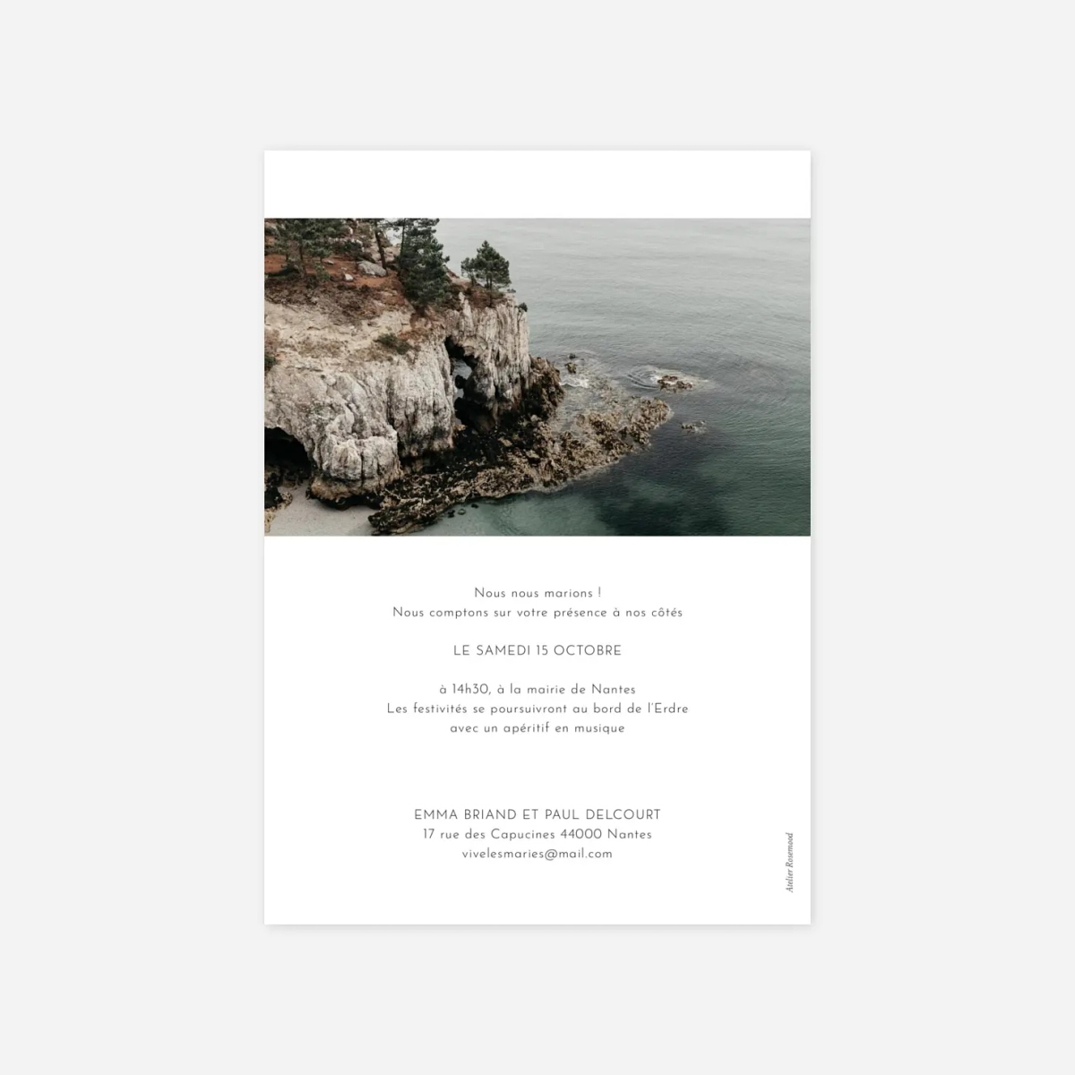 Faire-part mariage Grand écran