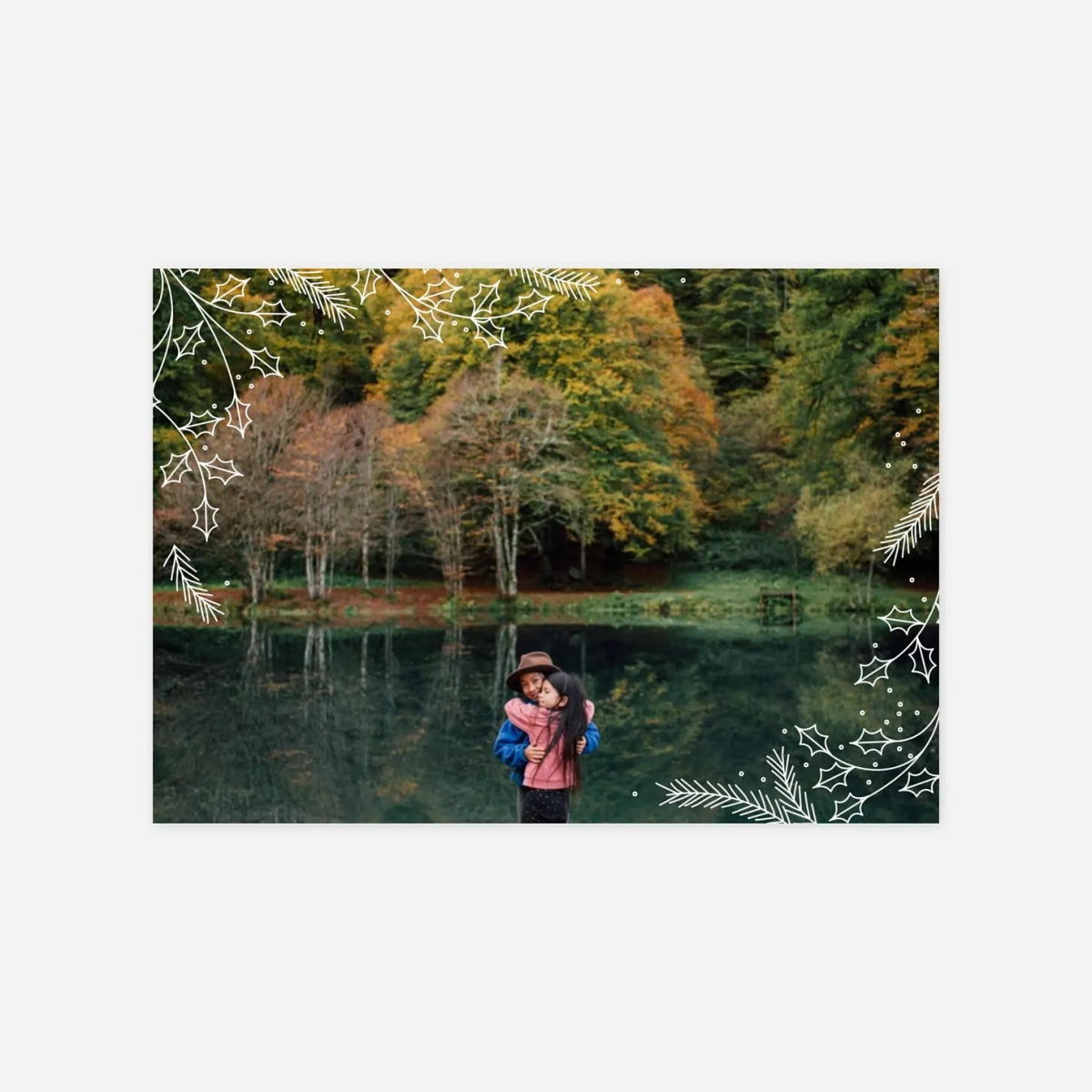 Carte de voeux Houx de Noêl