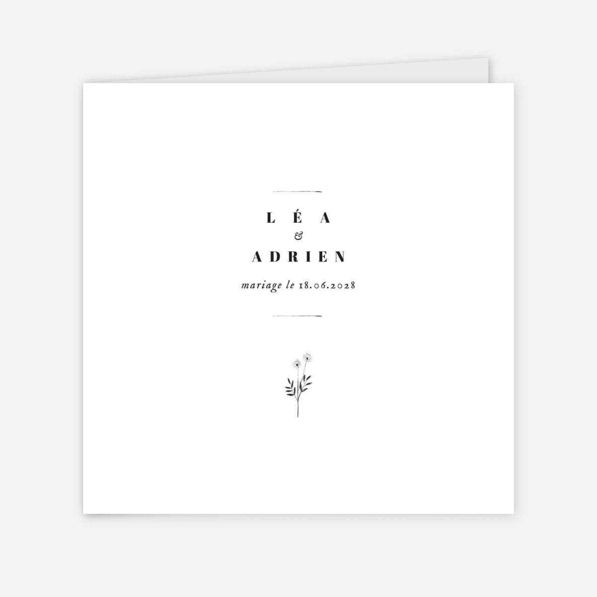 Faire-part mariage Herbier