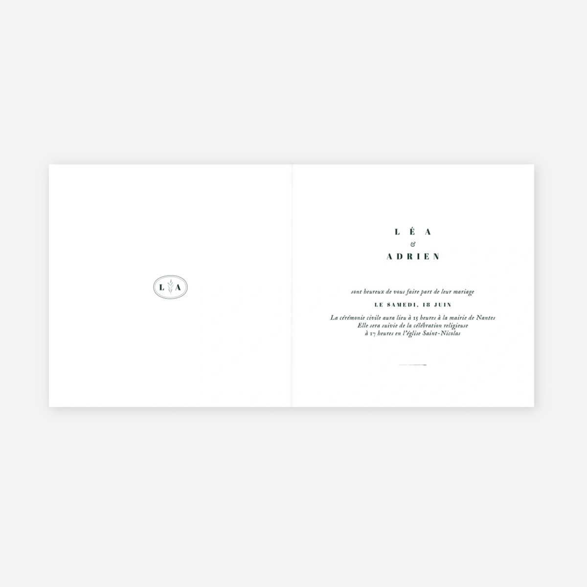 Faire-part mariage Herbier