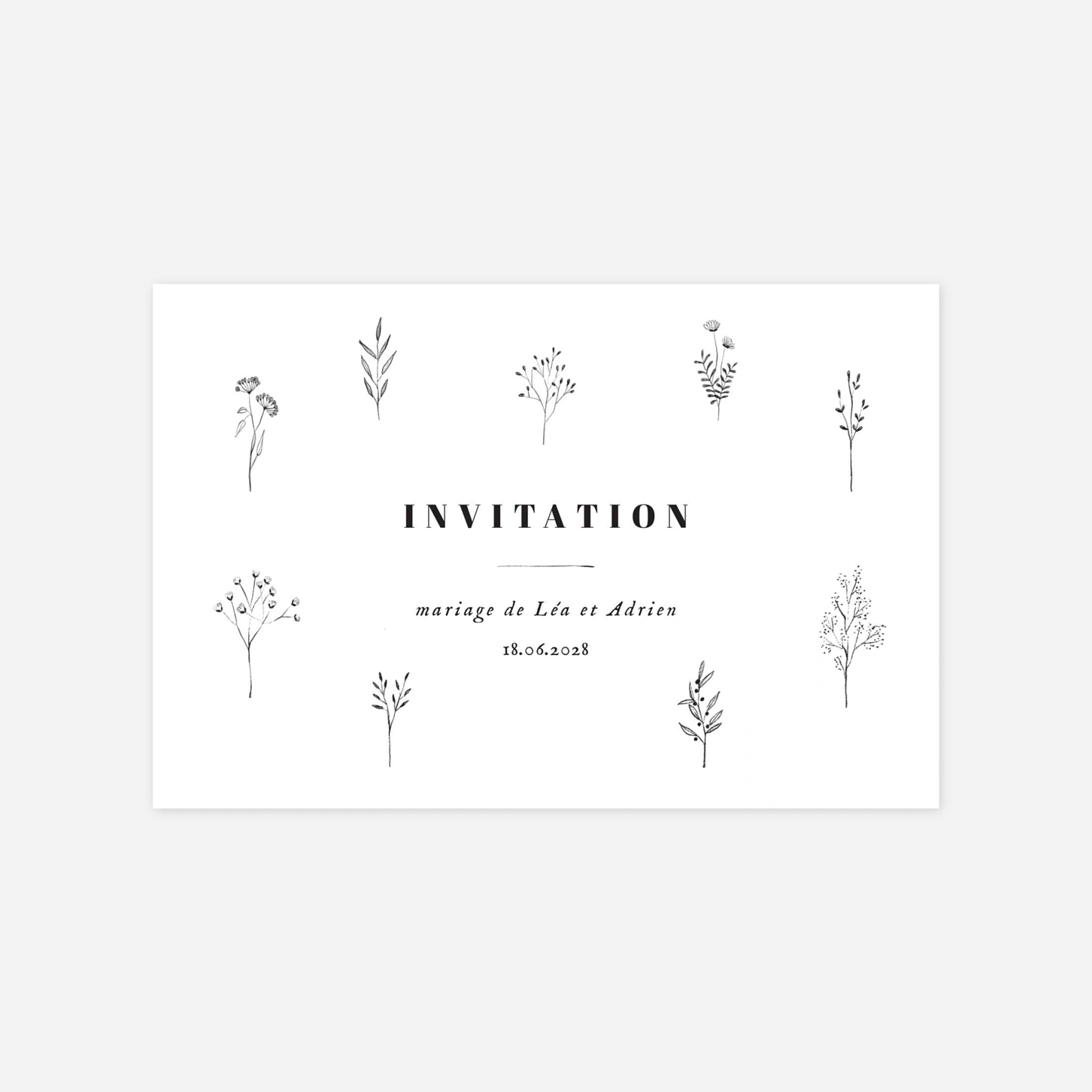 Carton d'invitation Herbier