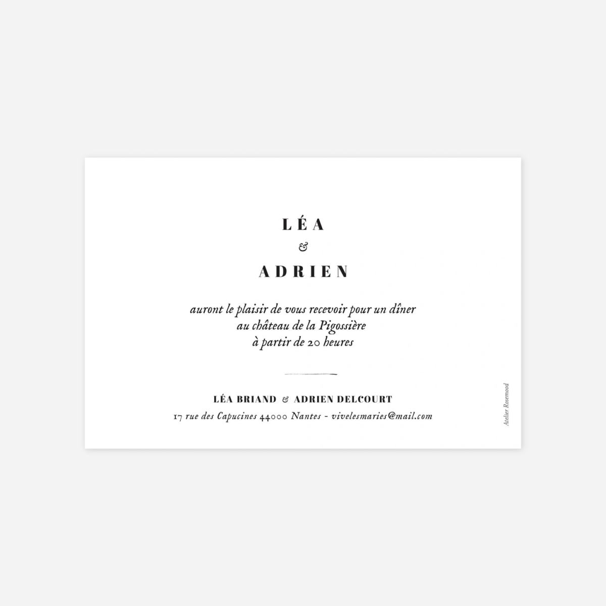 Carton d'invitation Herbier