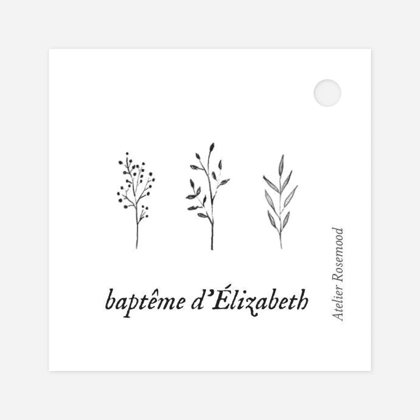 Etiquette perforée baptême Herbier