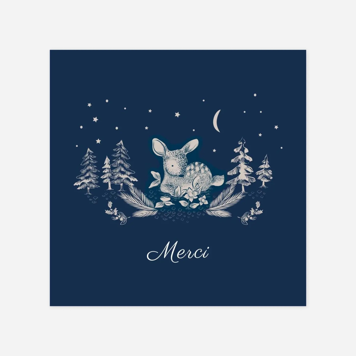 Carte remerciement naissance Histoire de Noël