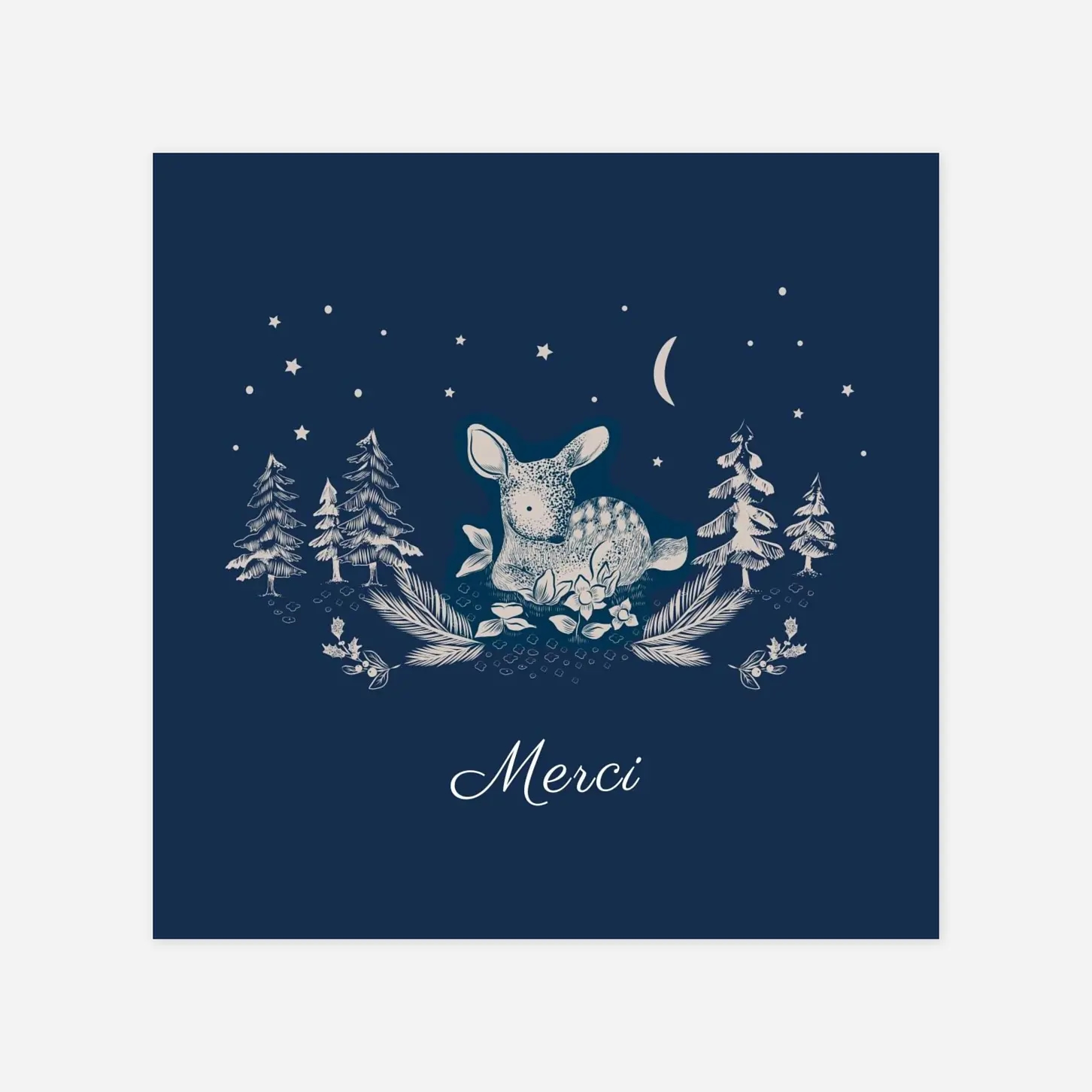 Carte remerciement naissance Histoire de Noël