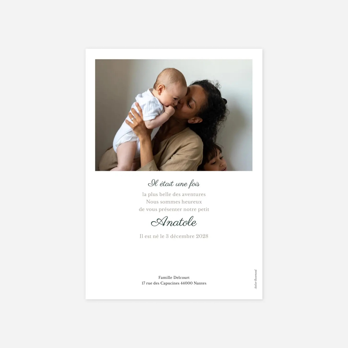 Faire-part naissance Histoire de Noël