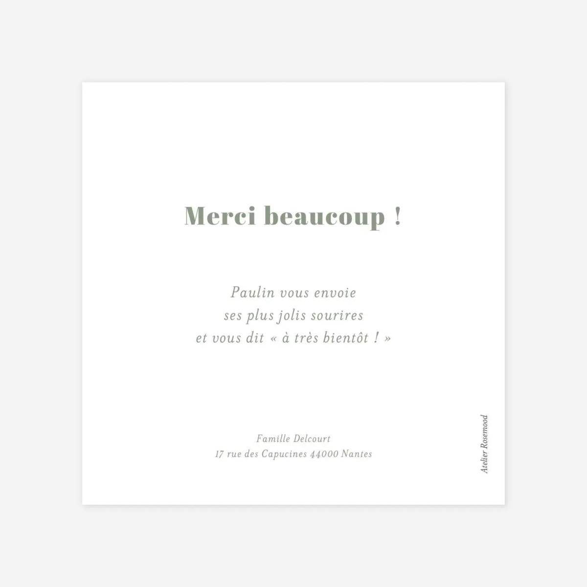 Carte remerciement naissance Heureux jour