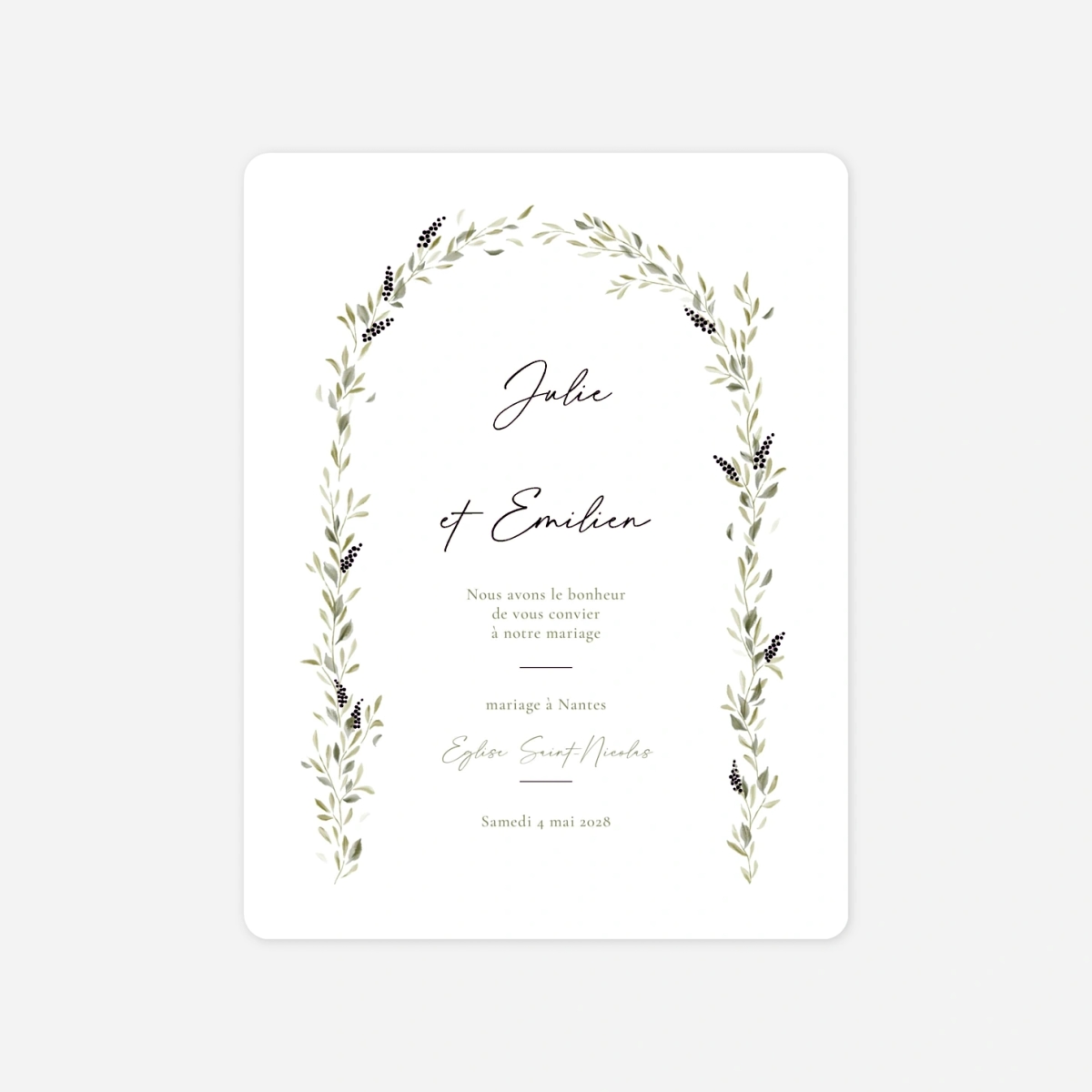 Faire-part mariage Instant botanique