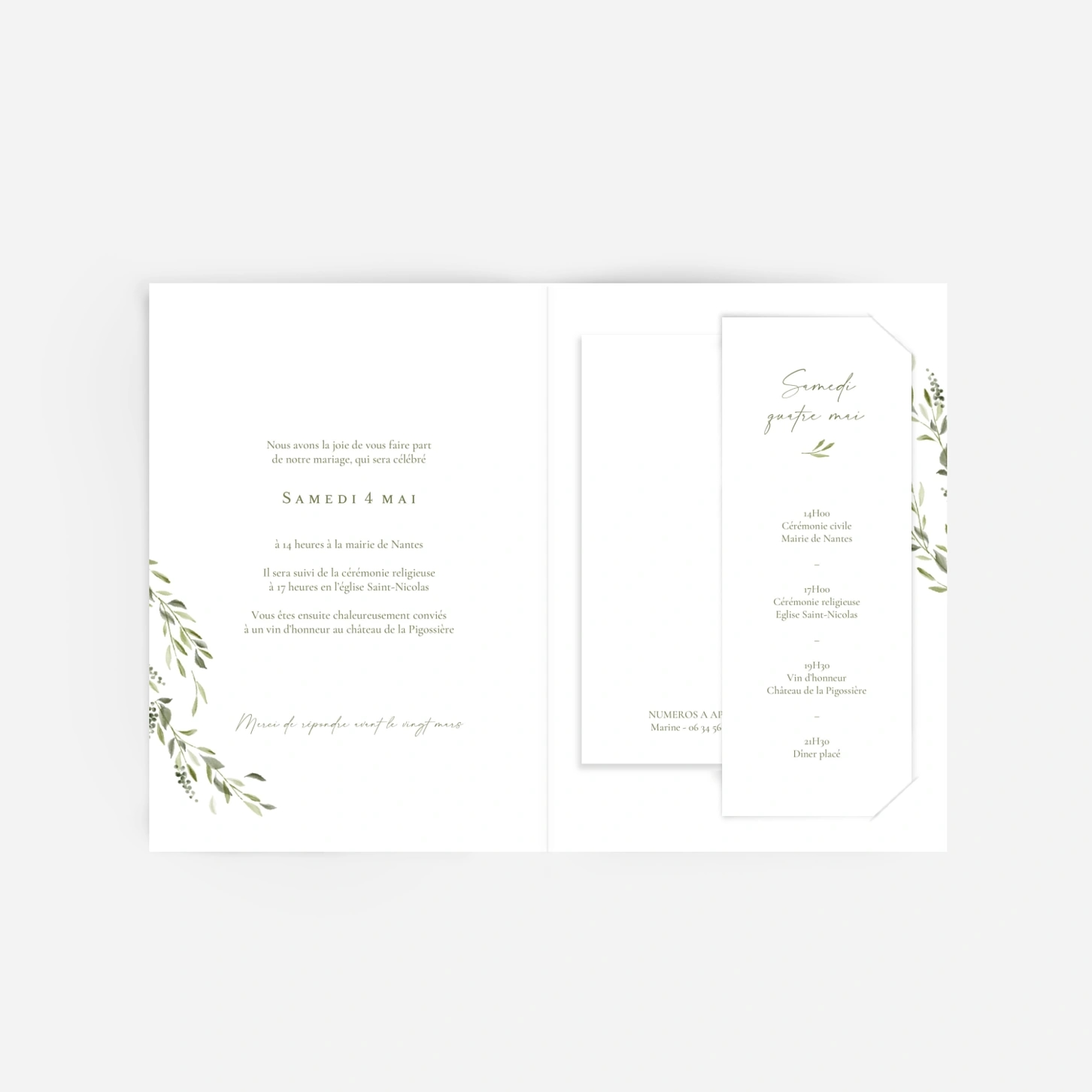 Faire-part mariage Instant botanique