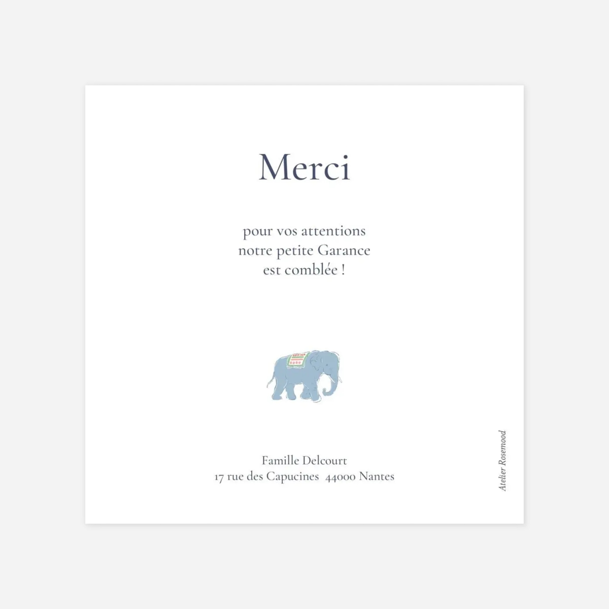 Carte remerciement naissance Indiennes fleuries