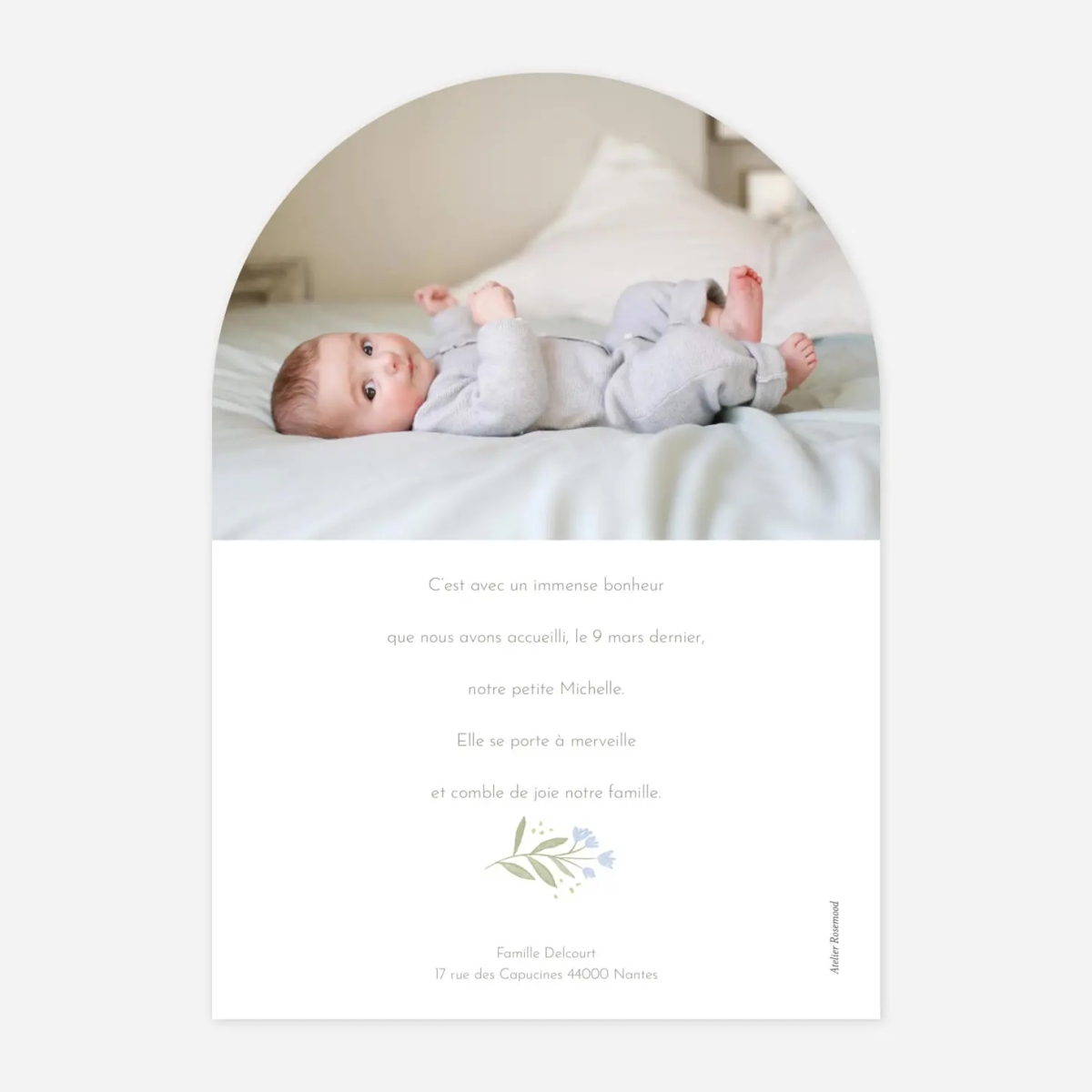 Faire-part naissance Instant sur l'herbe