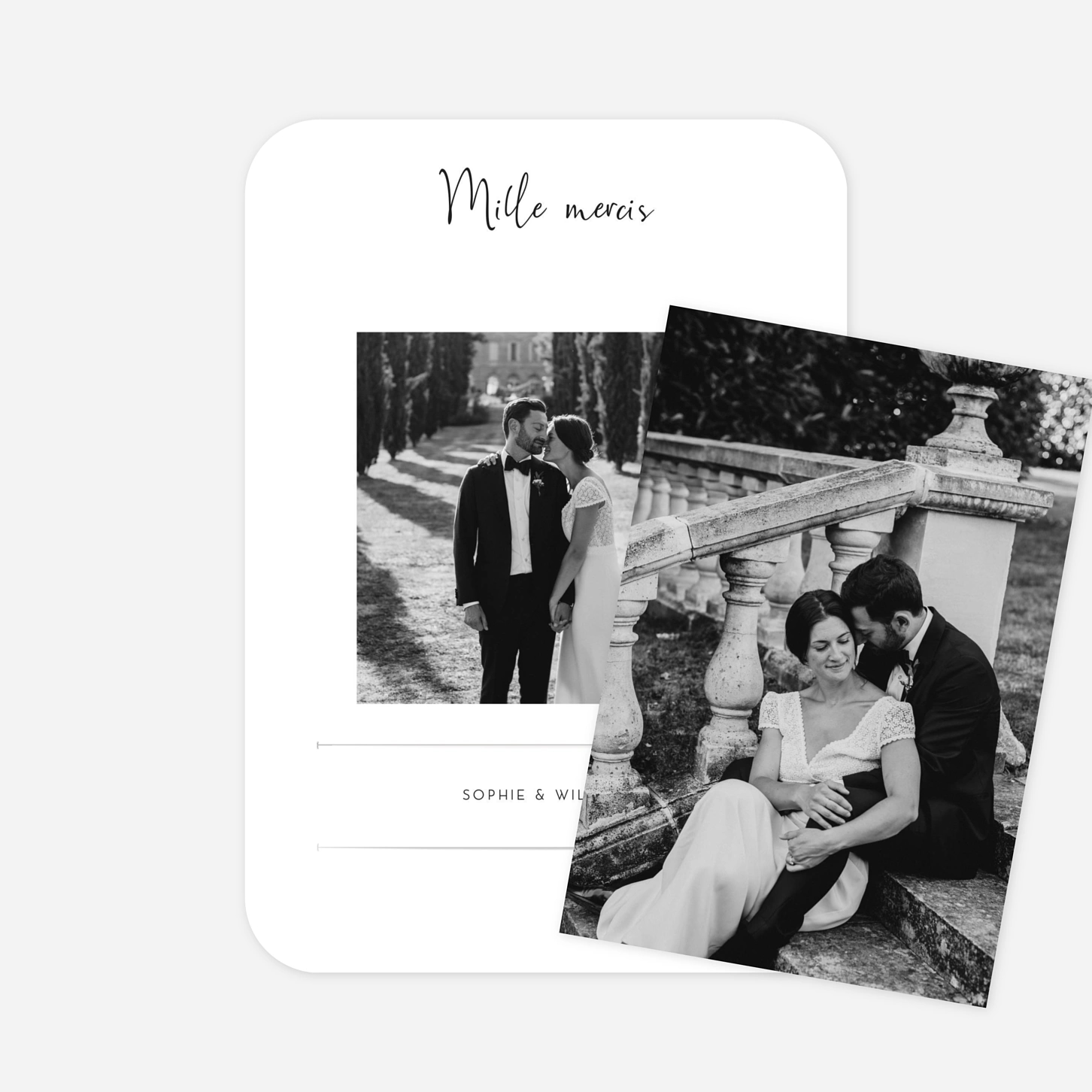 Carte de remerciements Intemporel