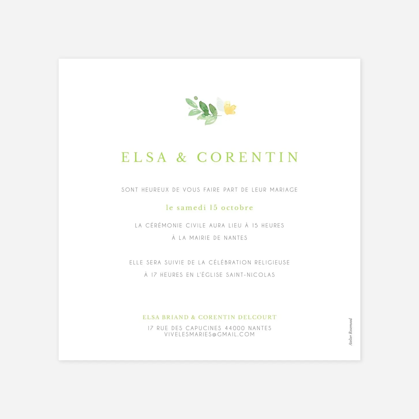 Faire-part mariage Jardin anglais