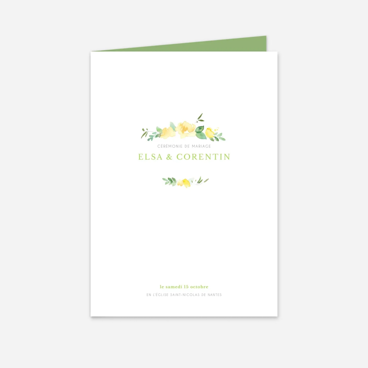 Livret de messe mariage Jardin anglais