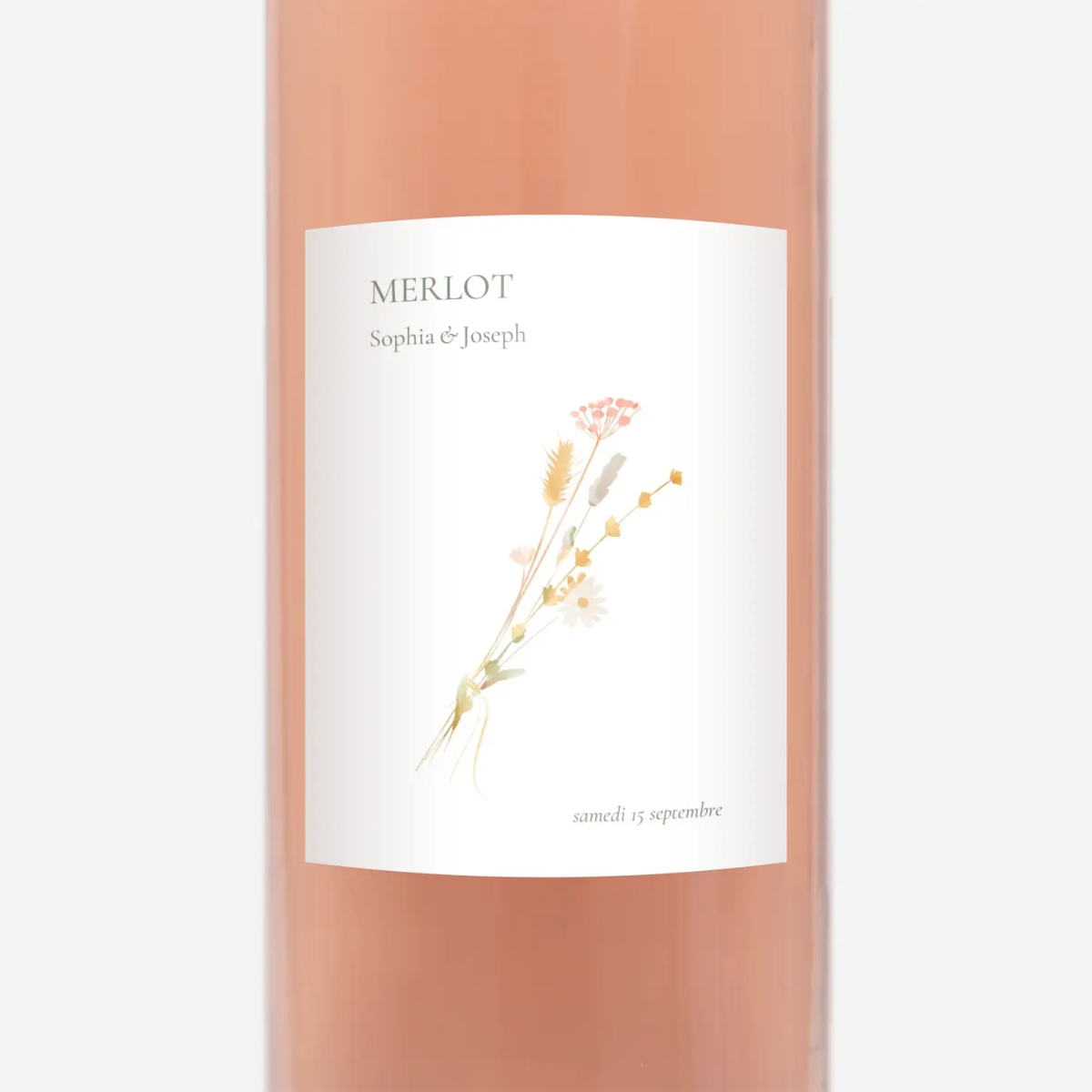 Étiquette bouteille Jardin bohème